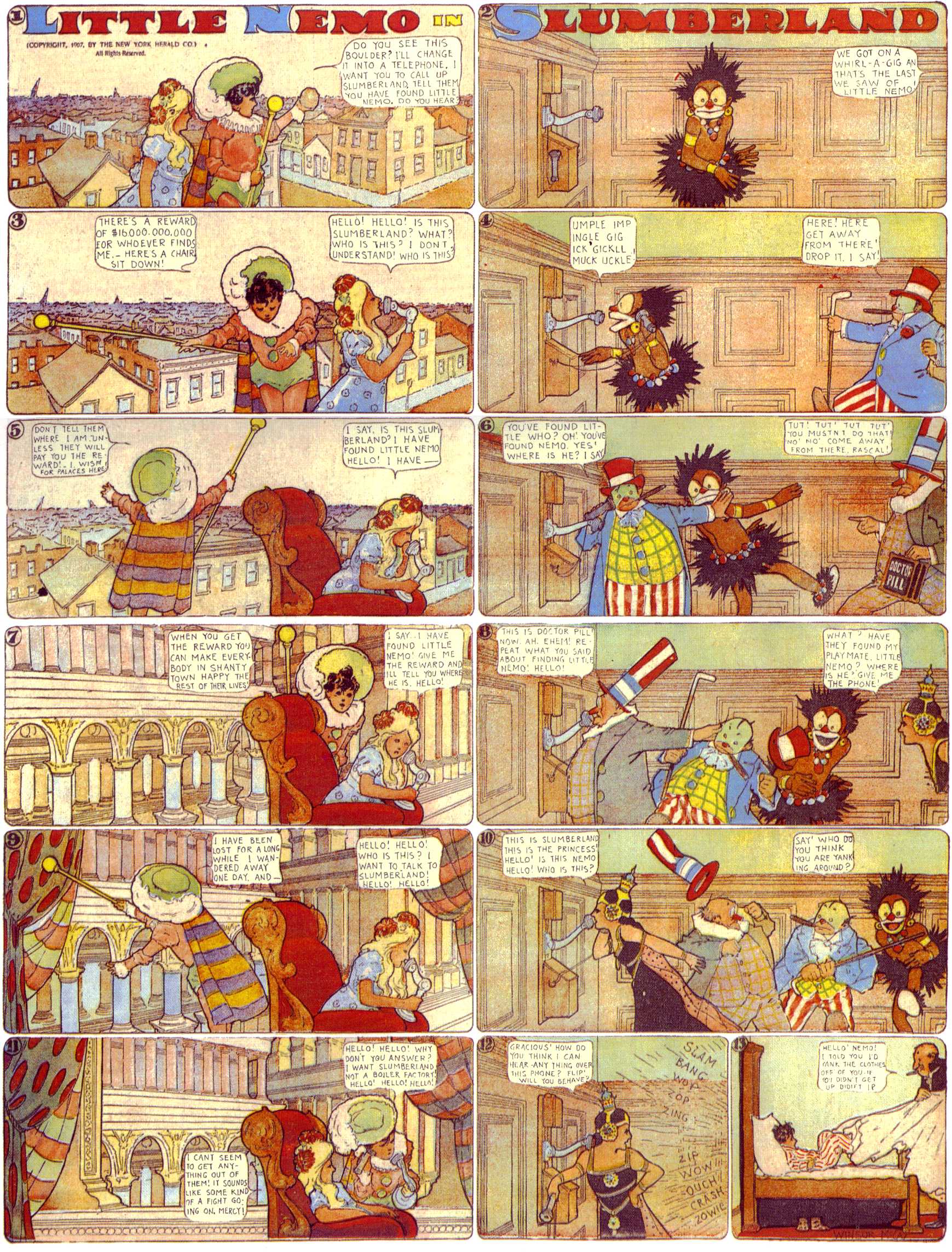 Little Nemo in Slumberland (1905–1914), page 134. Little Nemo in Slumberland by Winsor McCay. Public domain in the United States. https://archive.org/details/LittleNemo1905-14FromWinsorMccayAsCbz