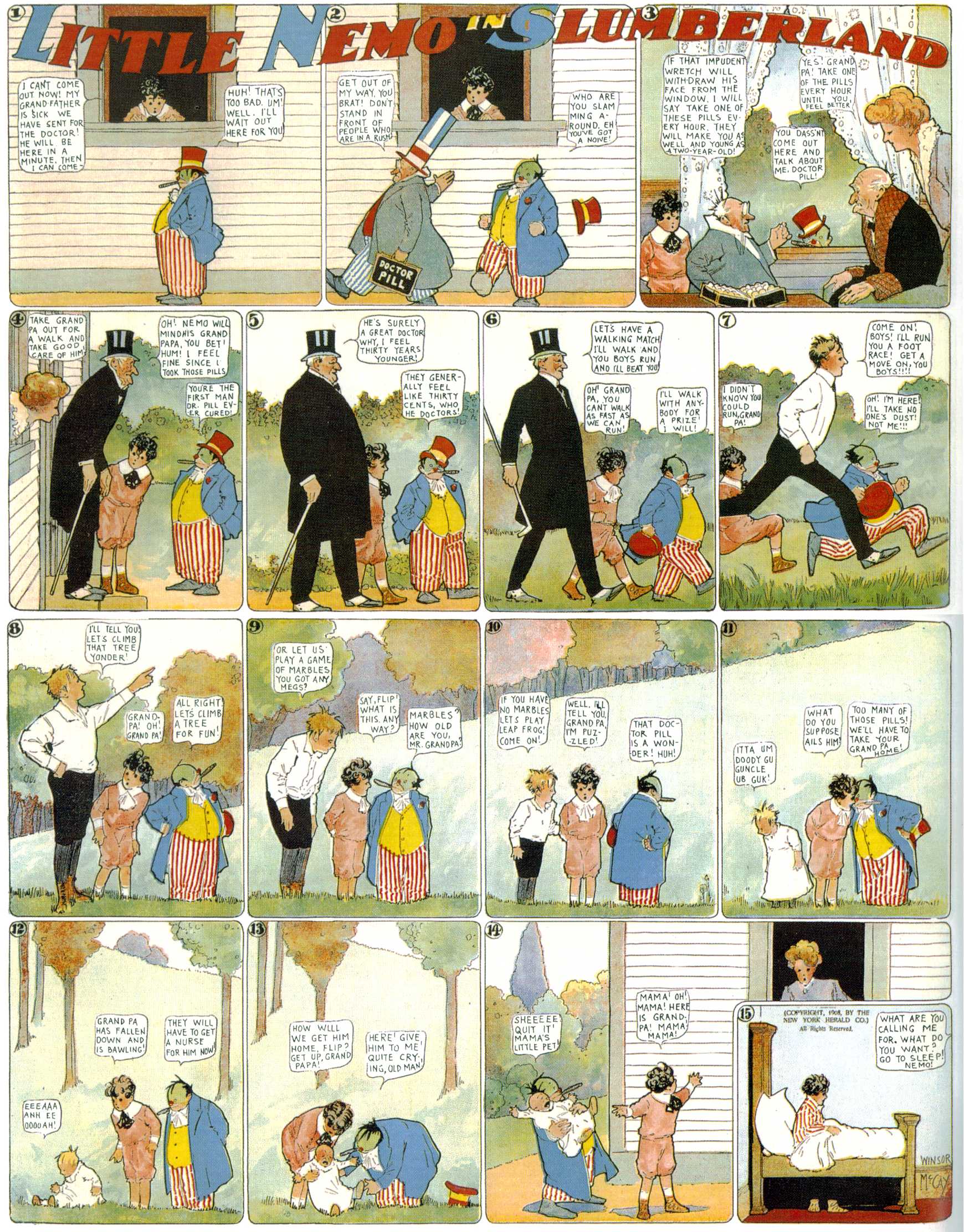 Little Nemo in Slumberland (1905–1914), page 151. Little Nemo in Slumberland by Winsor McCay. Public domain in the United States. https://archive.org/details/LittleNemo1905-14FromWinsorMccayAsCbz