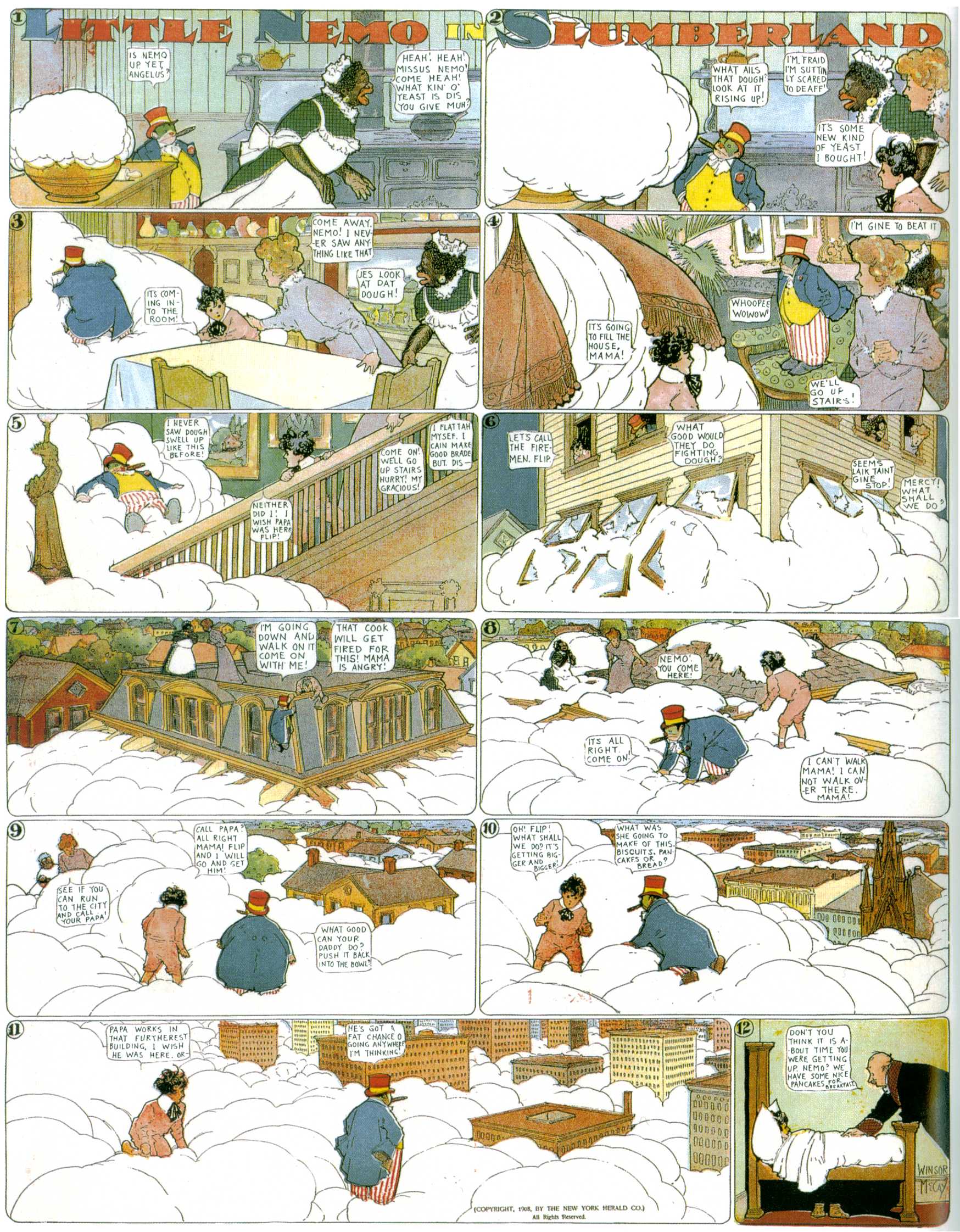 Little Nemo in Slumberland (1905–1914), page 161. Little Nemo in Slumberland by Winsor McCay. Public domain in the United States. https://archive.org/details/LittleNemo1905-14FromWinsorMccayAsCbz