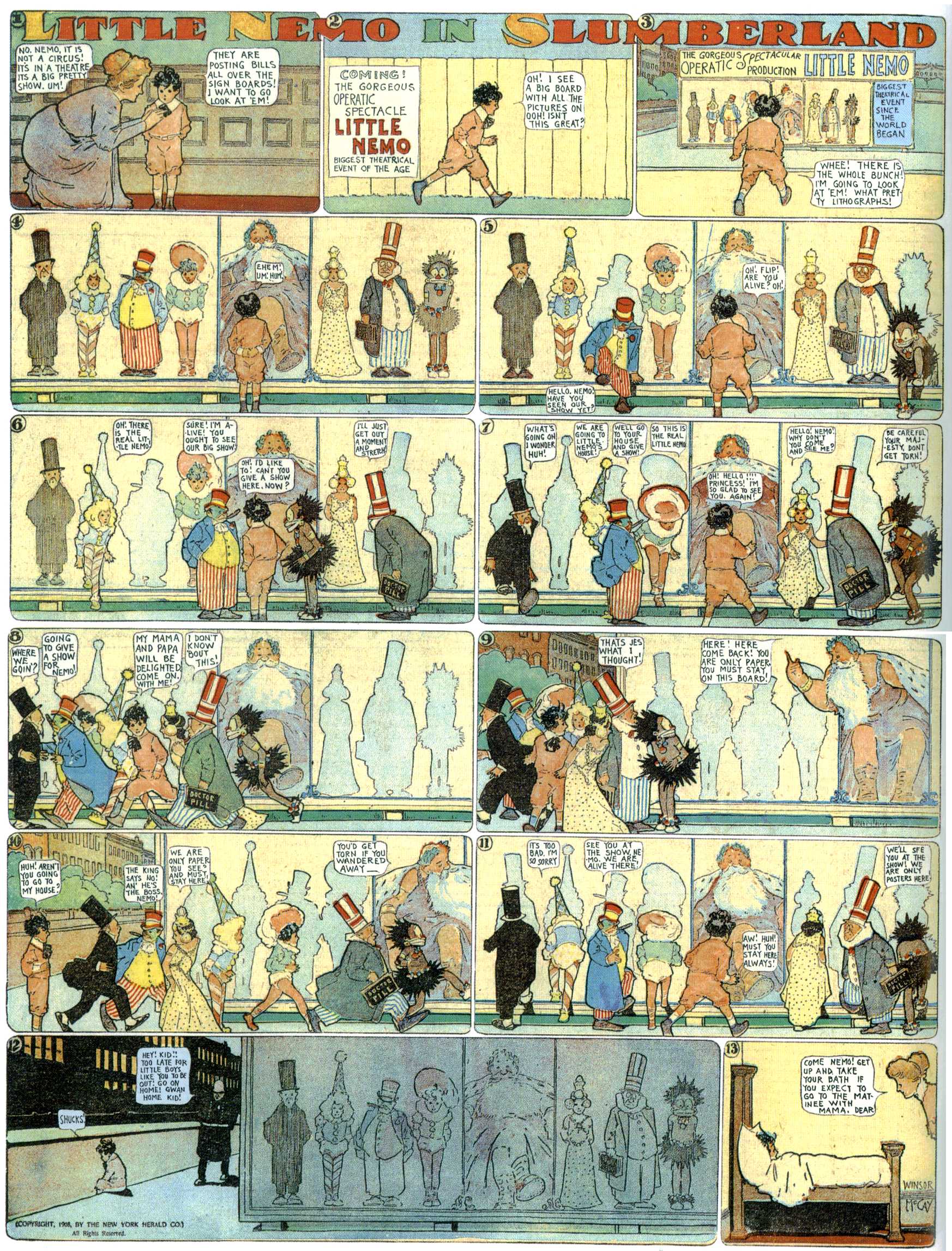 Little Nemo in Slumberland (1905–1914), page 163. Little Nemo in Slumberland by Winsor McCay. Public domain in the United States. https://archive.org/details/LittleNemo1905-14FromWinsorMccayAsCbz