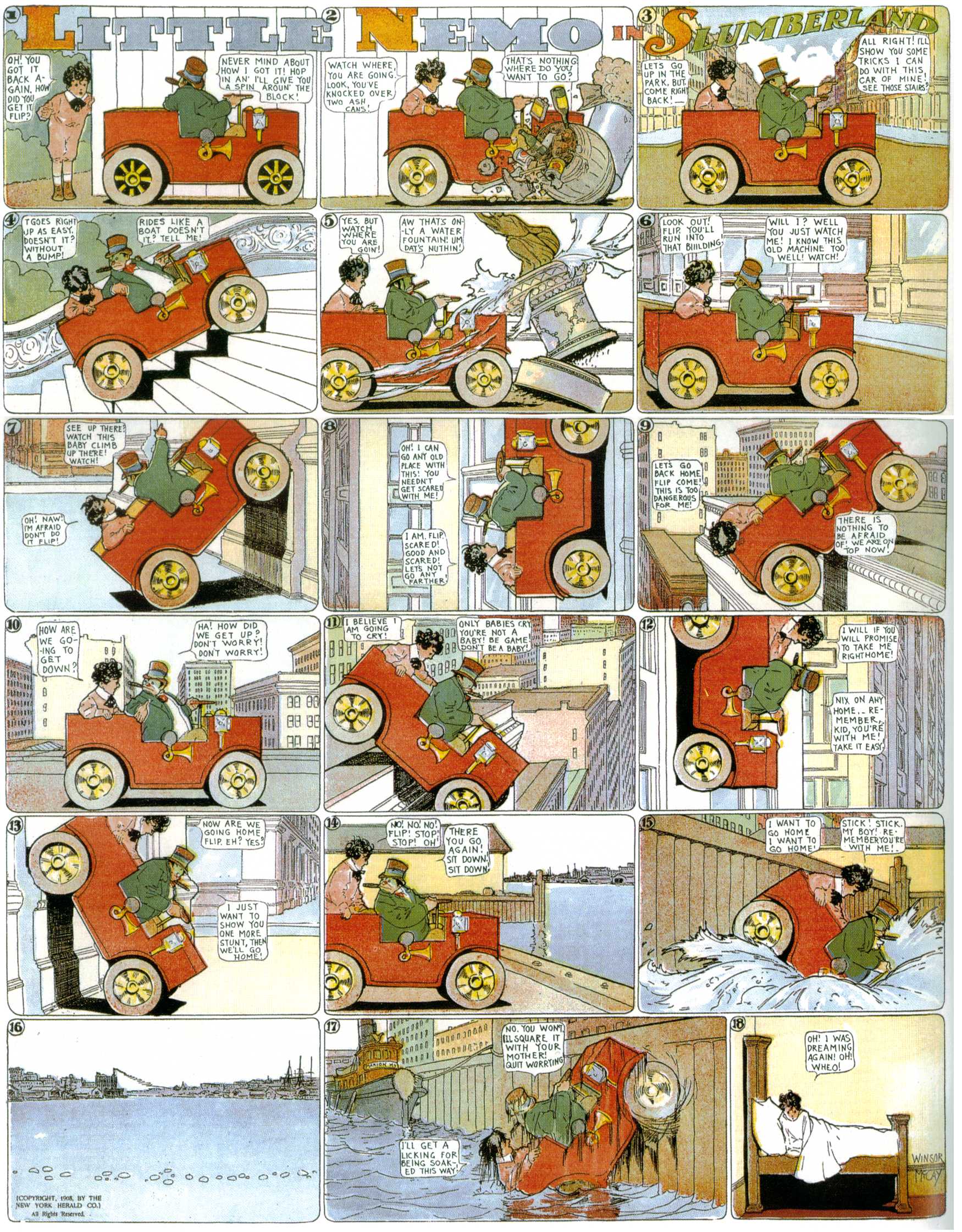 Little Nemo in Slumberland (1905–1914), page 165. Little Nemo in Slumberland by Winsor McCay. Public domain in the United States. https://archive.org/details/LittleNemo1905-14FromWinsorMccayAsCbz
