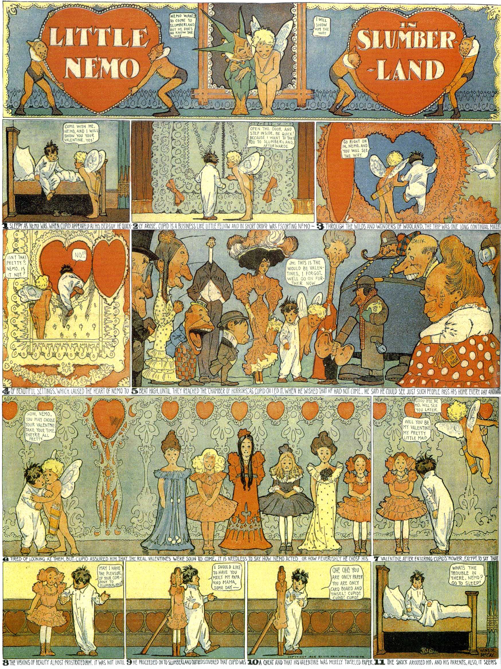 Little Nemo in Slumberland (1905–1914), page 18. Little Nemo in Slumberland by Winsor McCay. Public domain in the United States. https://archive.org/details/LittleNemo1905-14FromWinsorMccayAsCbz