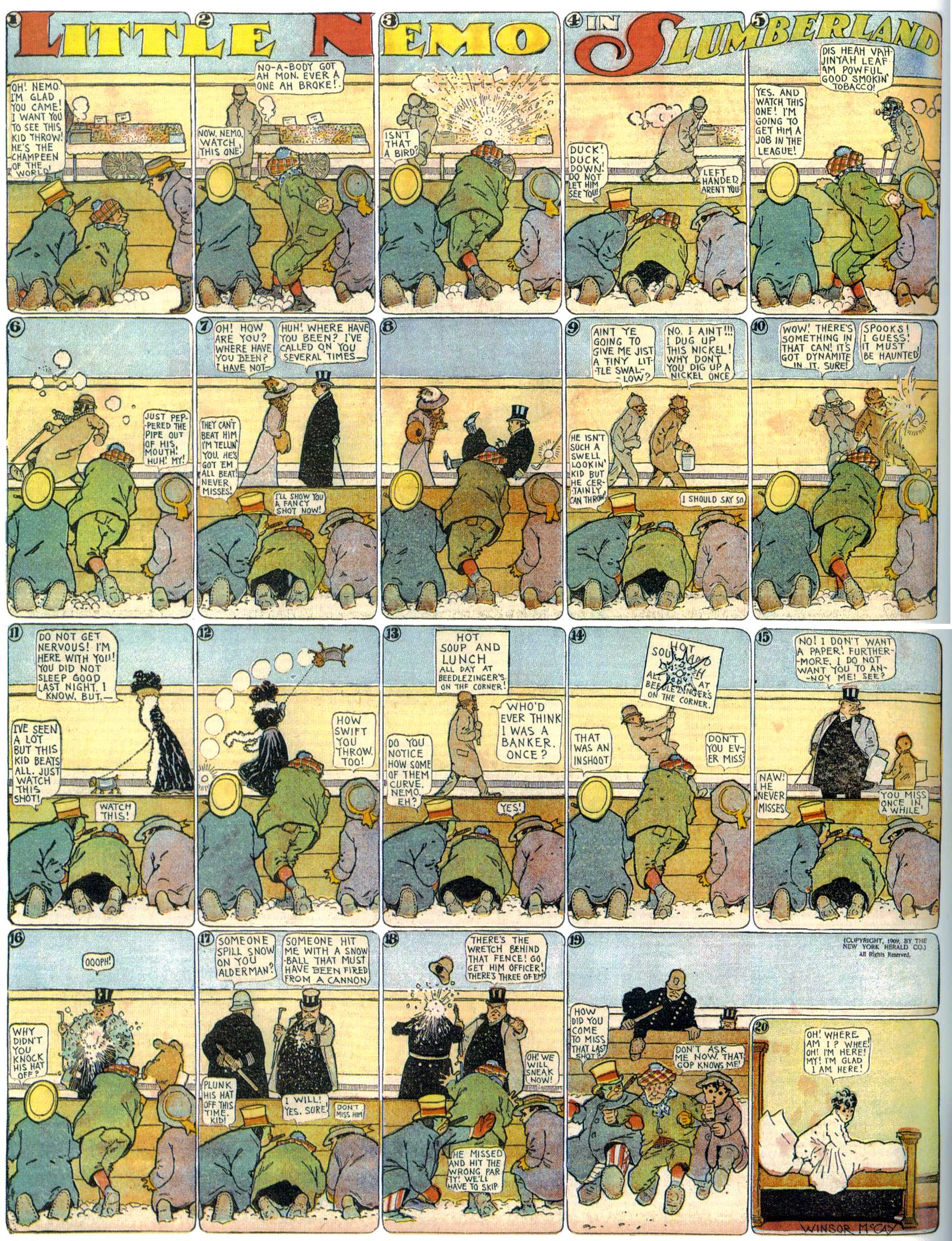 Little Nemo in Slumberland (1905–1914), page 173. Little Nemo in Slumberland by Winsor McCay. Public domain in the United States. https://archive.org/details/LittleNemo1905-14FromWinsorMccayAsCbz