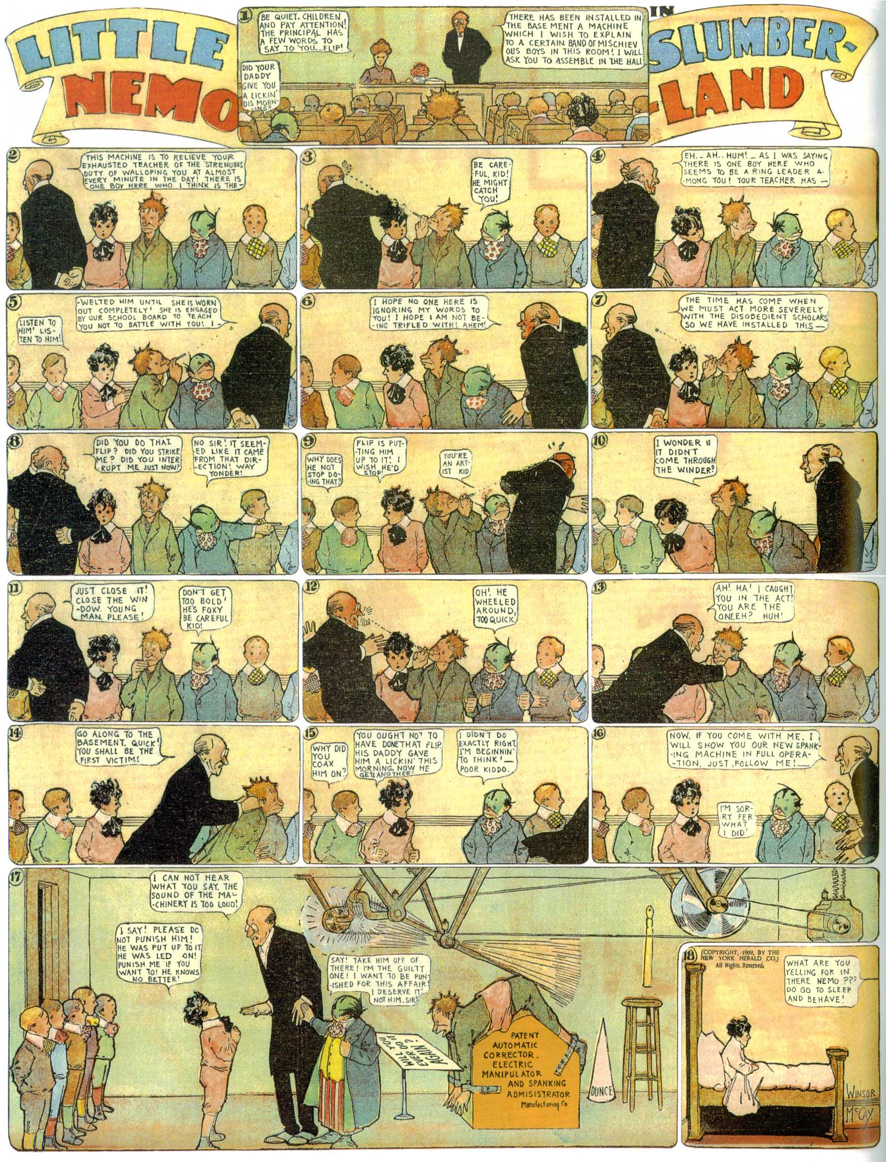 Little Nemo in Slumberland (1905–1914), page 175. Little Nemo in Slumberland by Winsor McCay. Public domain in the United States. https://archive.org/details/LittleNemo1905-14FromWinsorMccayAsCbz