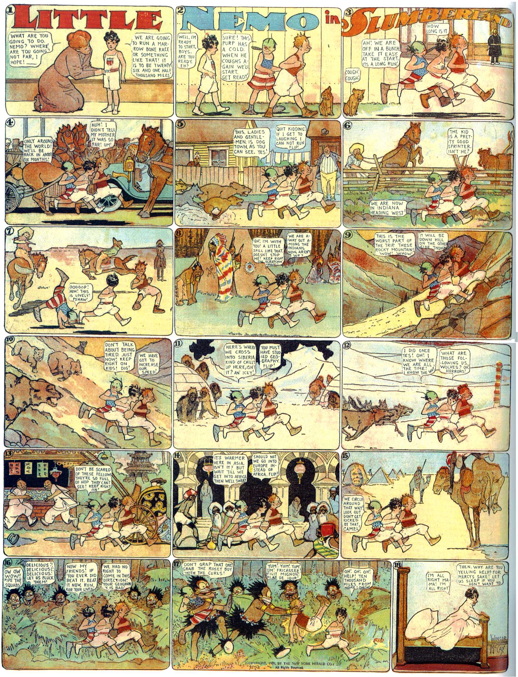 Little Nemo in Slumberland (1905–1914), page 177. Little Nemo in Slumberland by Winsor McCay. Public domain in the United States. https://archive.org/details/LittleNemo1905-14FromWinsorMccayAsCbz