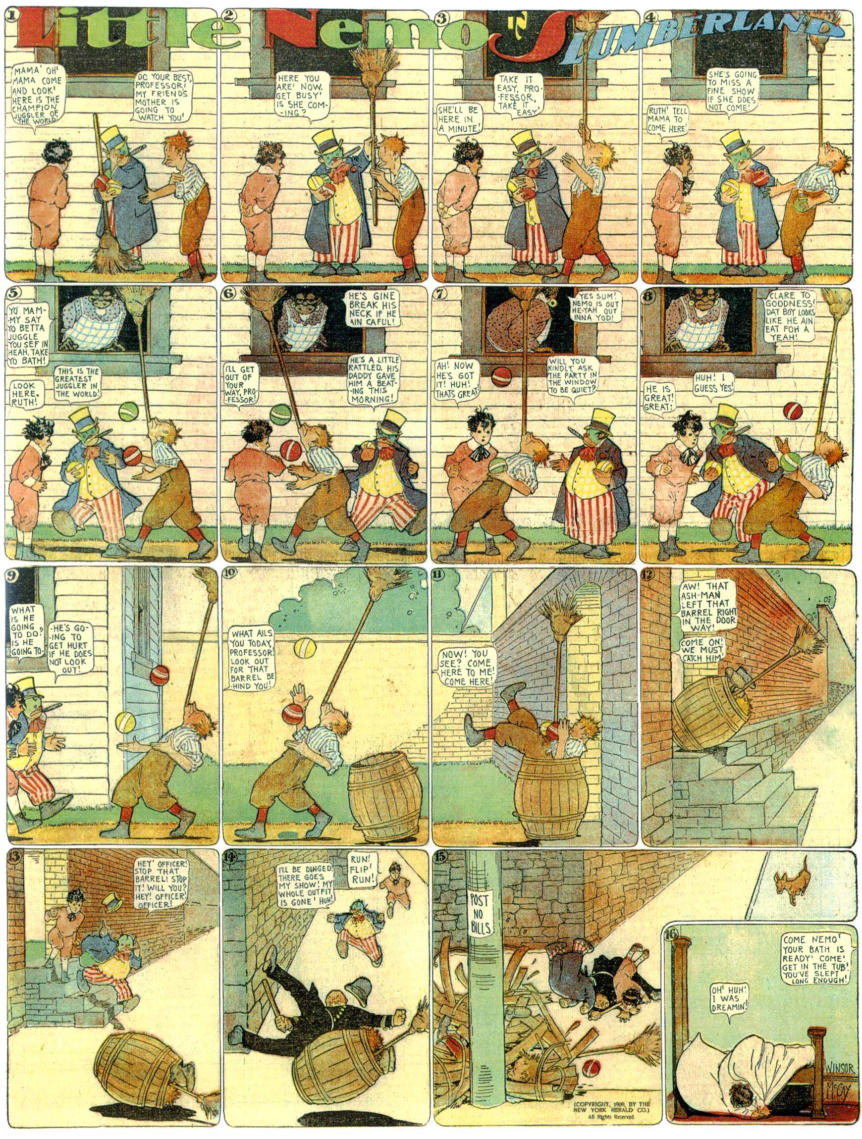 Little Nemo in Slumberland (1905–1914), page 178. Little Nemo in Slumberland by Winsor McCay. Public domain in the United States. https://archive.org/details/LittleNemo1905-14FromWinsorMccayAsCbz