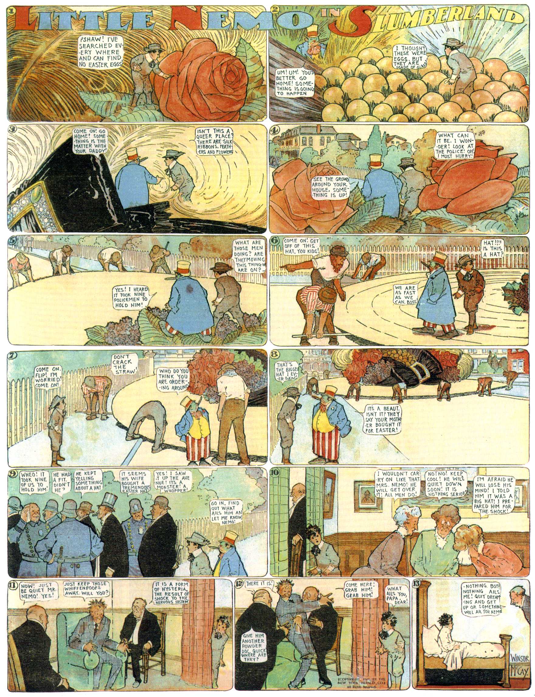 Little Nemo in Slumberland (1905–1914), page 184. Little Nemo in Slumberland by Winsor McCay. Public domain in the United States. https://archive.org/details/LittleNemo1905-14FromWinsorMccayAsCbz
