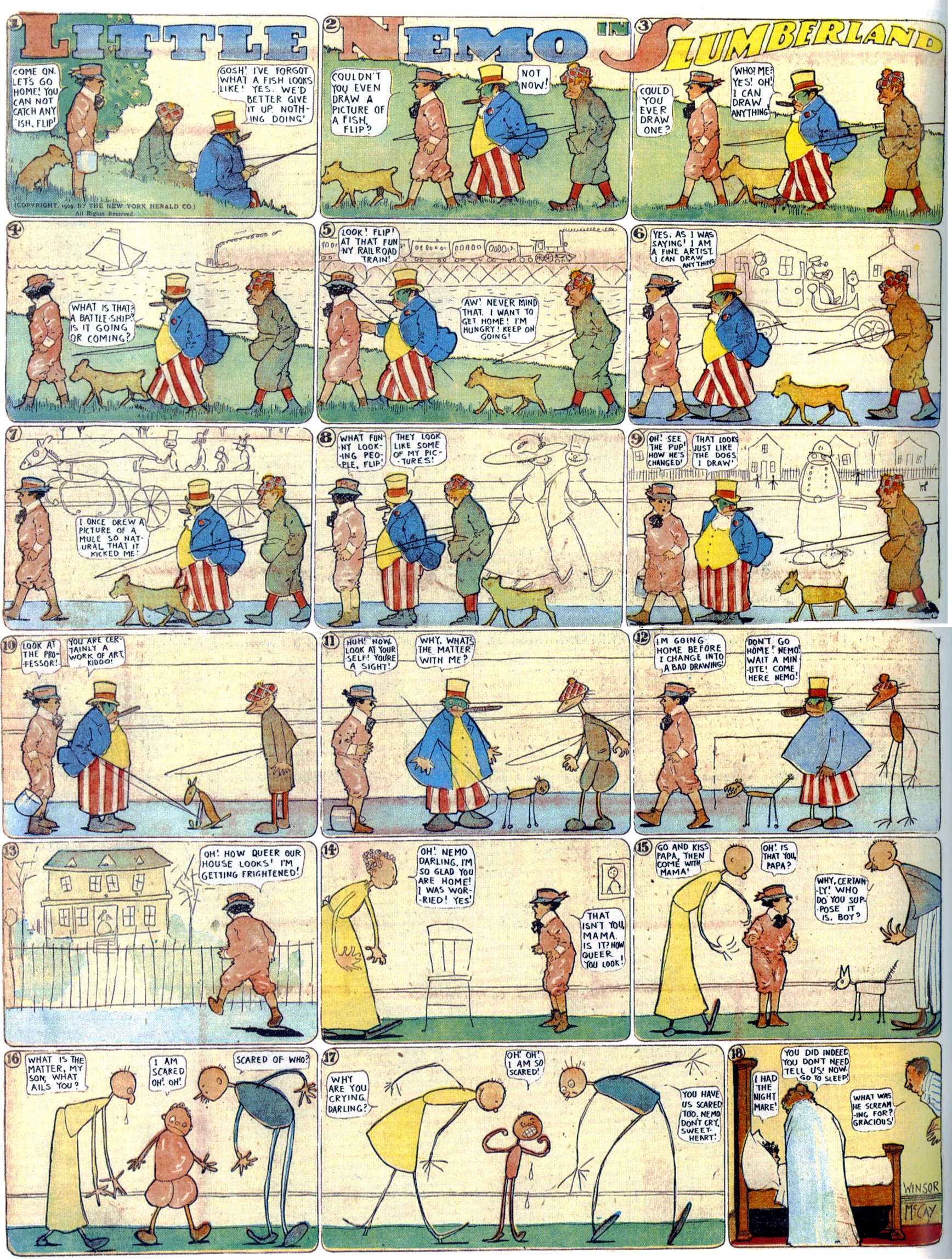 Little Nemo in Slumberland (1905–1914), page 187. Little Nemo in Slumberland by Winsor McCay. Public domain in the United States. https://archive.org/details/LittleNemo1905-14FromWinsorMccayAsCbz