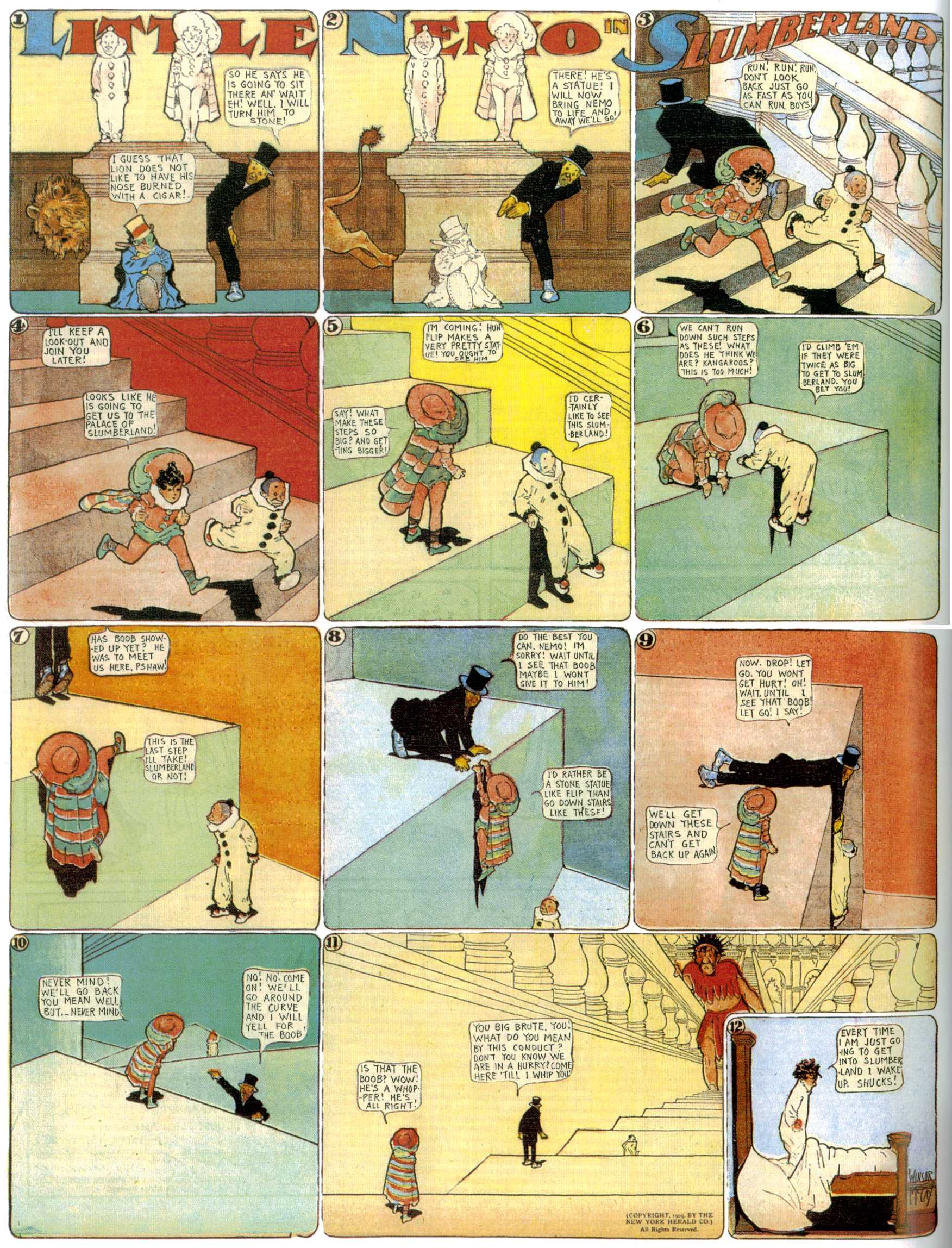 Little Nemo in Slumberland (1905–1914), page 189. Little Nemo in Slumberland by Winsor McCay. Public domain in the United States. https://archive.org/details/LittleNemo1905-14FromWinsorMccayAsCbz