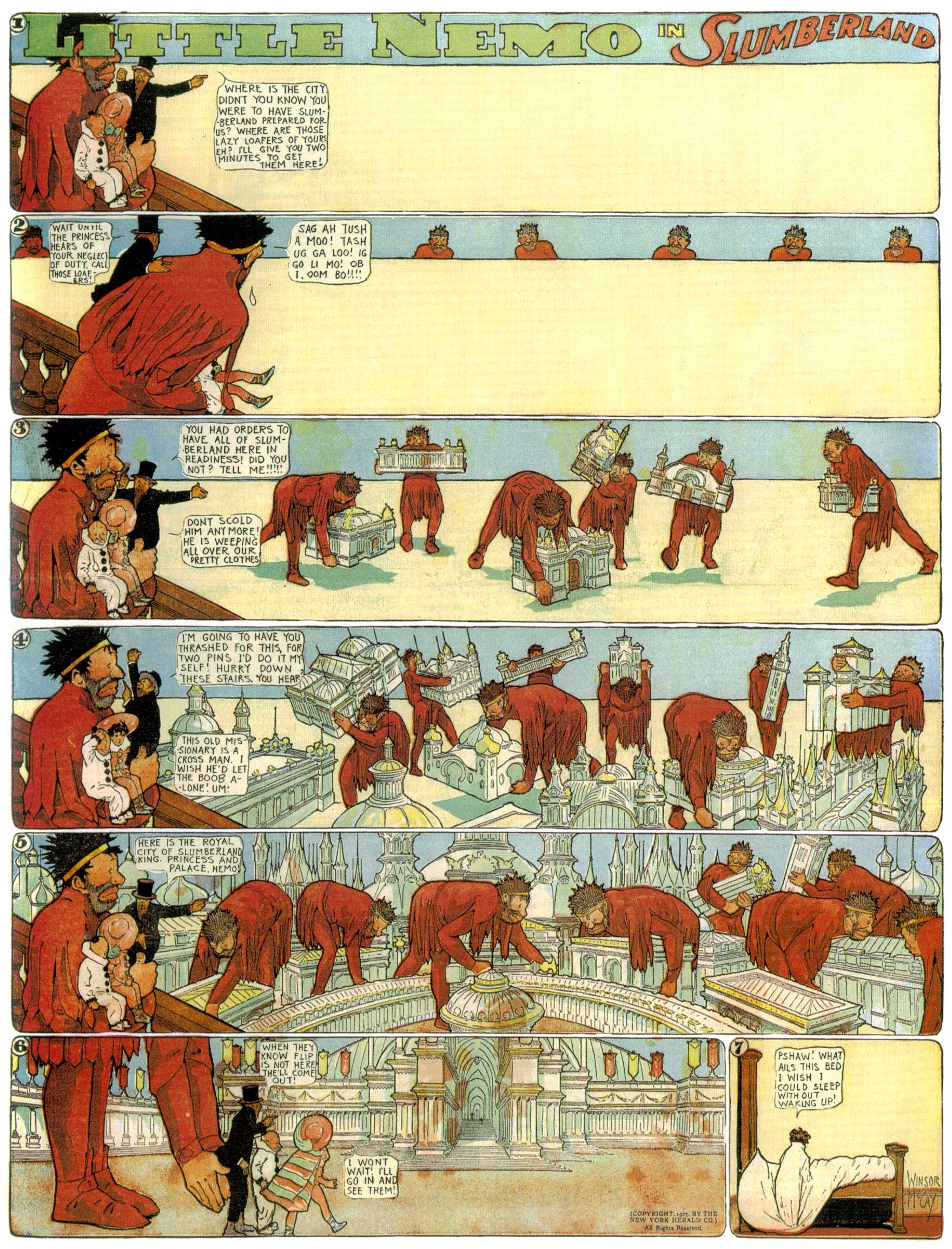 Little Nemo in Slumberland (1905–1914), page 190. Little Nemo in Slumberland by Winsor McCay. Public domain in the United States. https://archive.org/details/LittleNemo1905-14FromWinsorMccayAsCbz