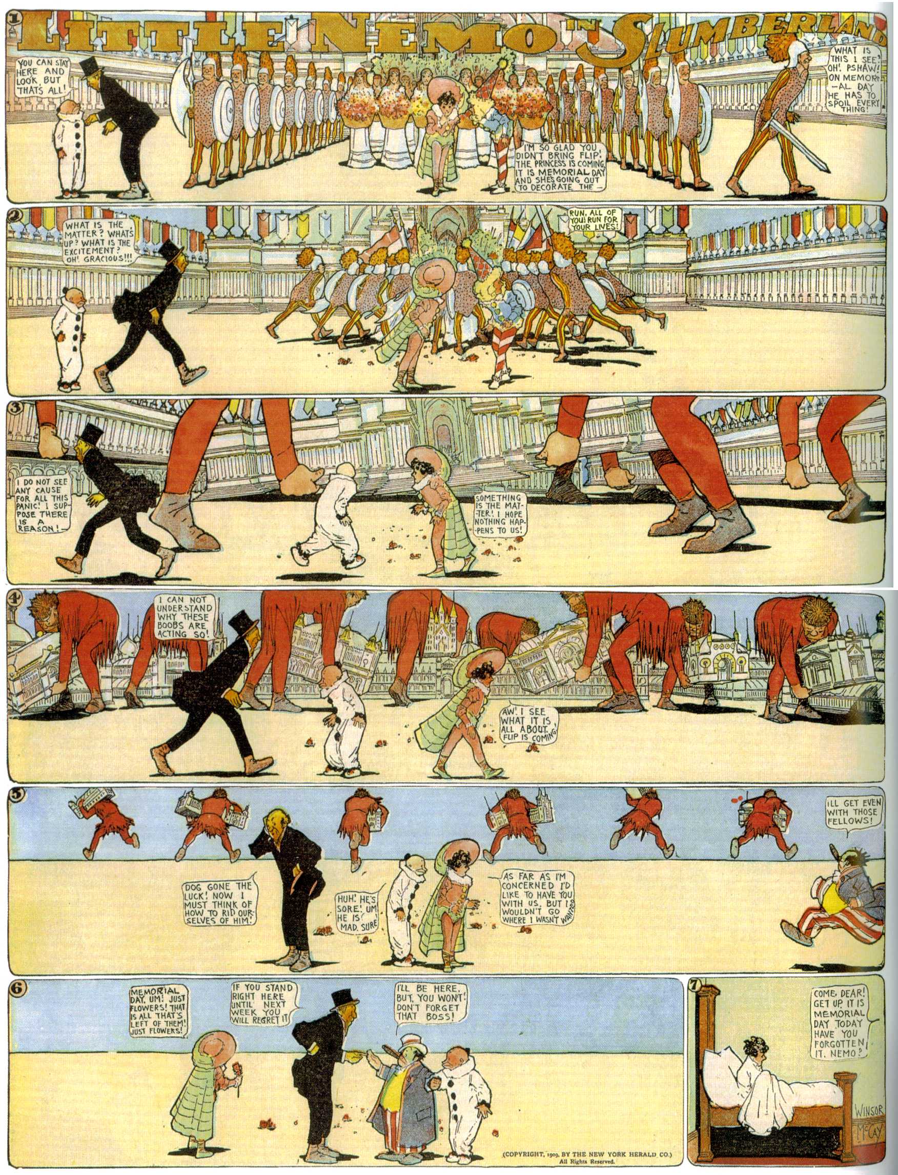 Little Nemo in Slumberland (1905–1914), page 191. Little Nemo in Slumberland by Winsor McCay. Public domain in the United States. https://archive.org/details/LittleNemo1905-14FromWinsorMccayAsCbz