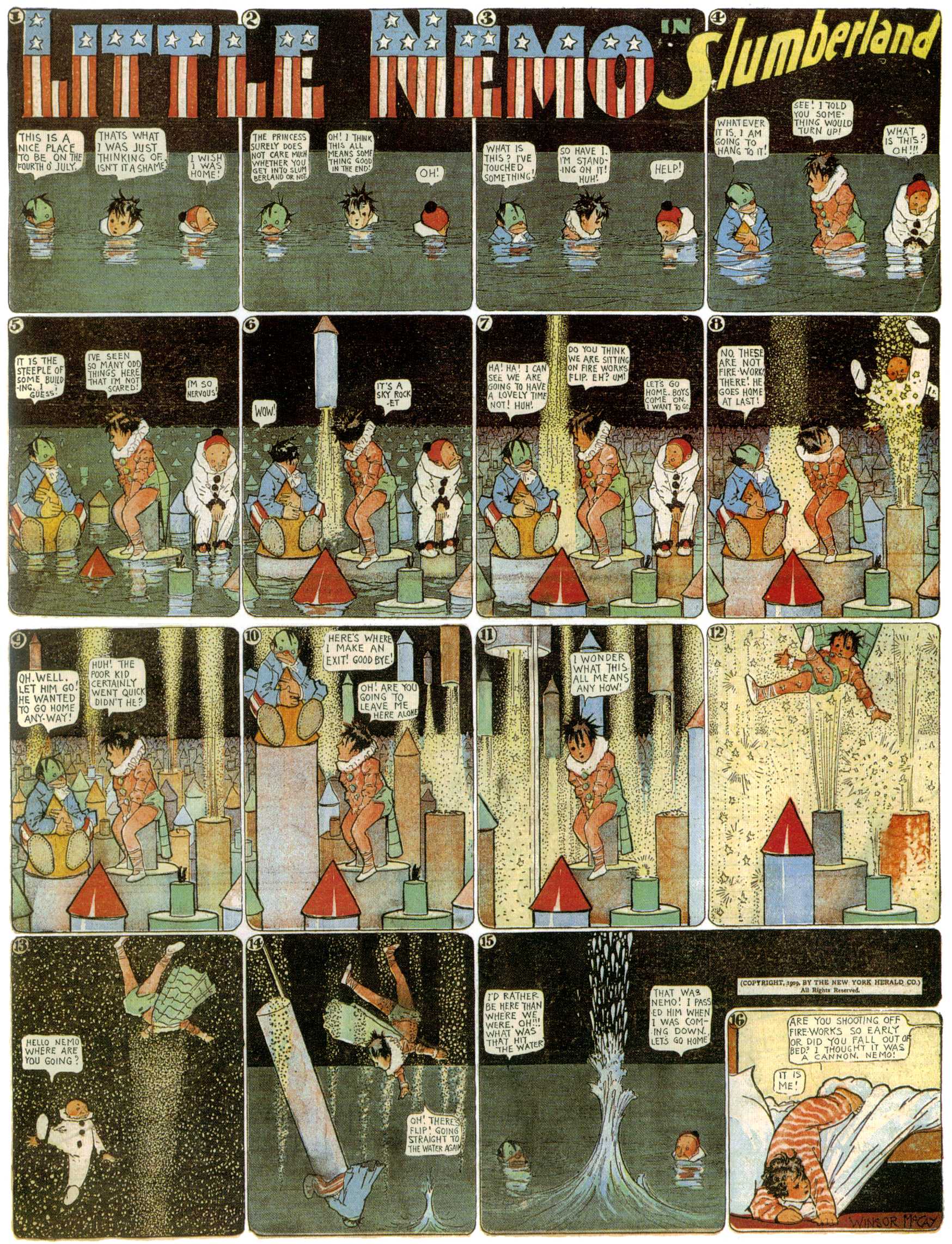 Little Nemo in Slumberland (1905–1914), page 196. Little Nemo in Slumberland by Winsor McCay. Public domain in the United States. https://archive.org/details/LittleNemo1905-14FromWinsorMccayAsCbz