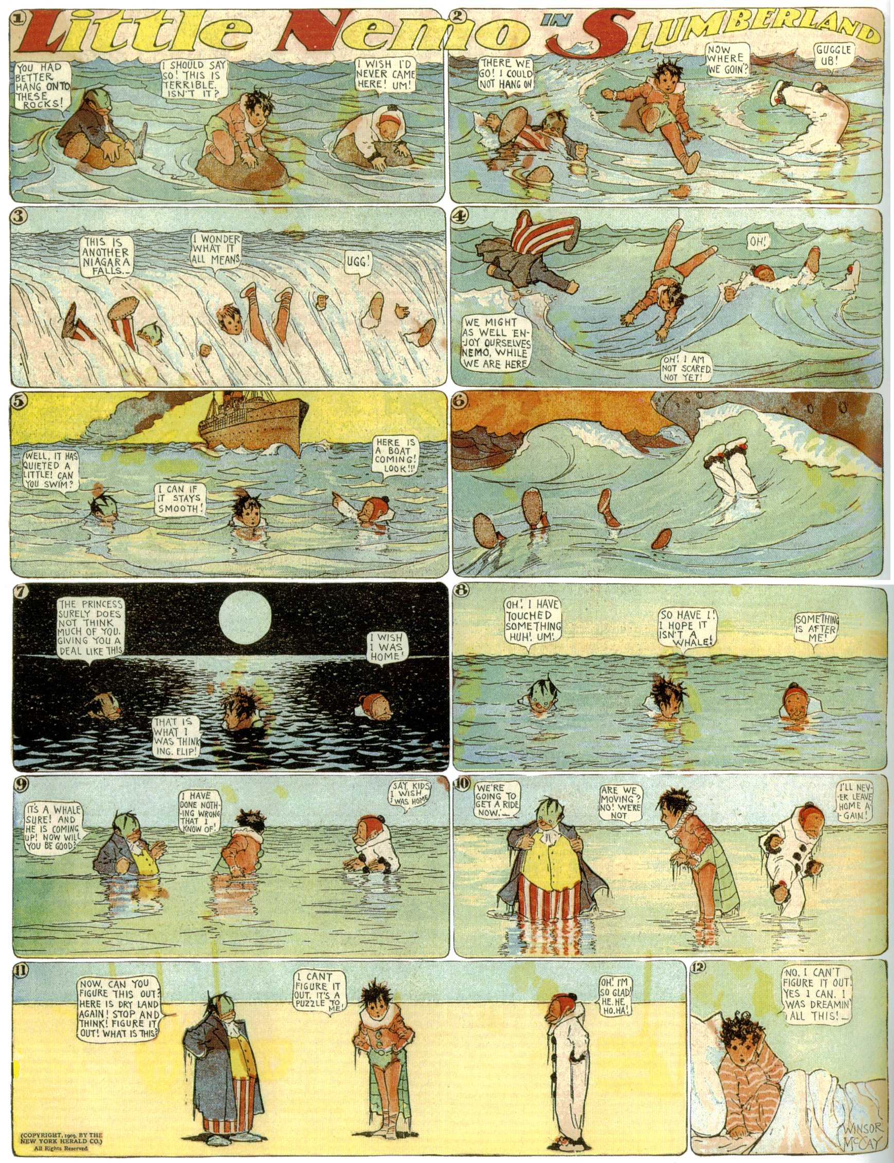 Little Nemo in Slumberland (1905–1914), page 197. Little Nemo in Slumberland by Winsor McCay. Public domain in the United States. https://archive.org/details/LittleNemo1905-14FromWinsorMccayAsCbz
