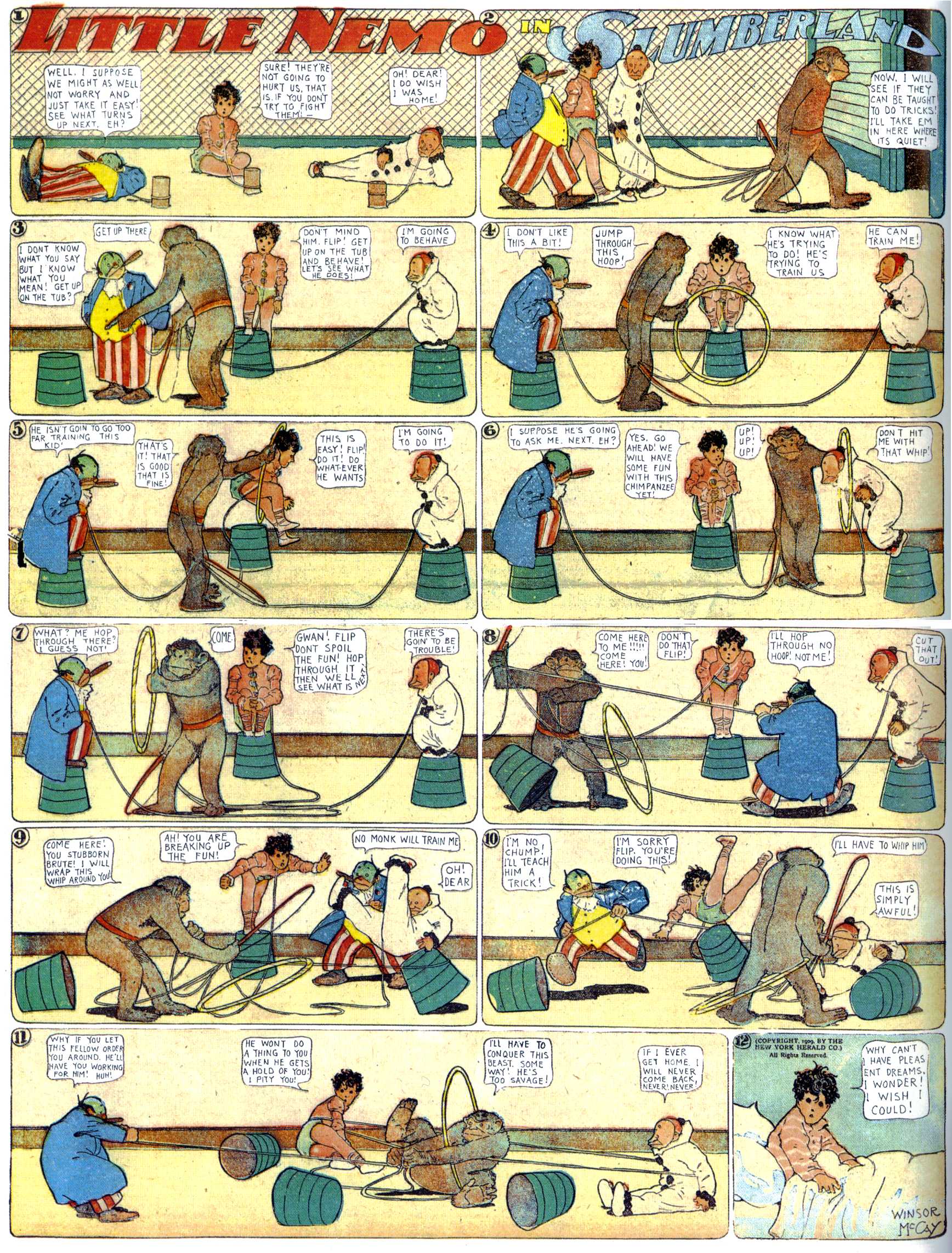 Little Nemo in Slumberland (1905–1914), page 205. Little Nemo in Slumberland by Winsor McCay. Public domain in the United States. https://archive.org/details/LittleNemo1905-14FromWinsorMccayAsCbz