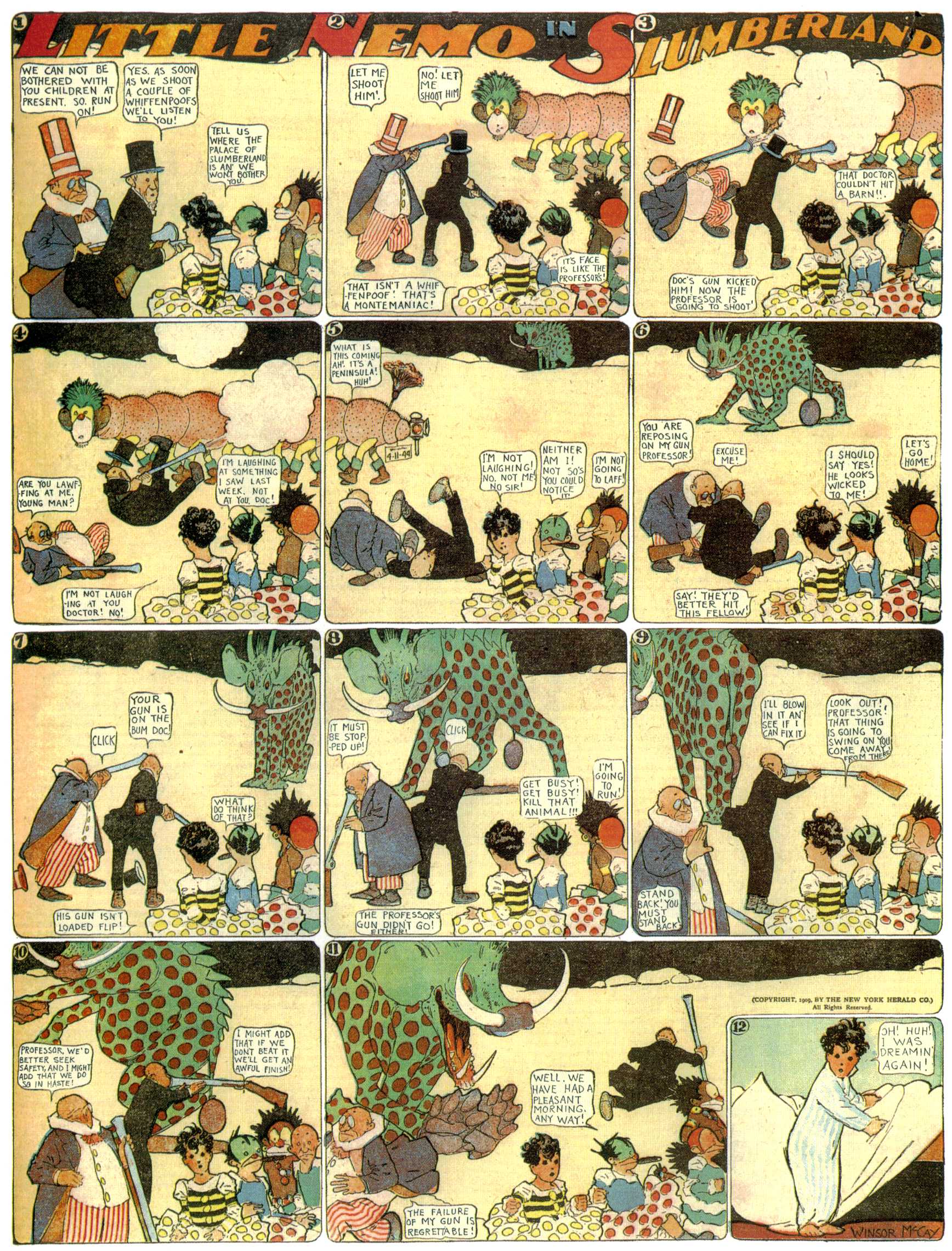 Little Nemo in Slumberland (1905–1914), page 208. Little Nemo in Slumberland by Winsor McCay. Public domain in the United States. https://archive.org/details/LittleNemo1905-14FromWinsorMccayAsCbz