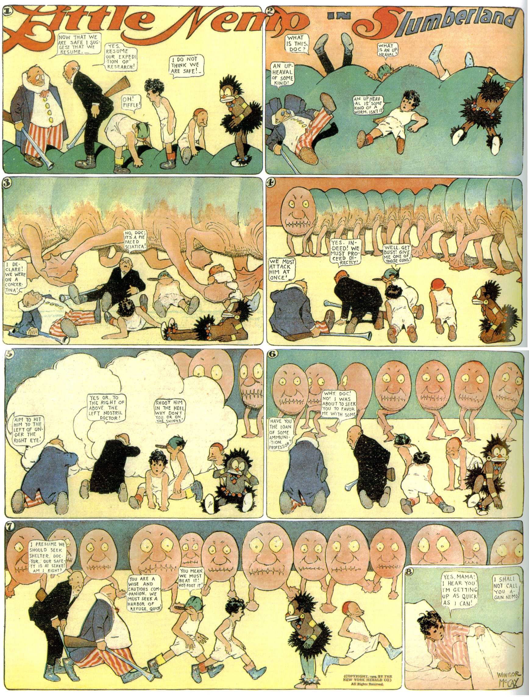 Little Nemo in Slumberland (1905–1914), page 211. Little Nemo in Slumberland by Winsor McCay. Public domain in the United States. https://archive.org/details/LittleNemo1905-14FromWinsorMccayAsCbz