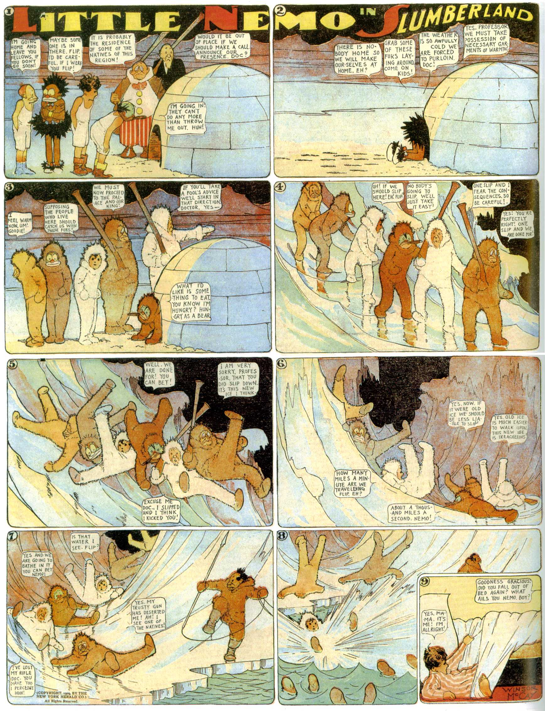 Little Nemo in Slumberland (1905–1914), page 215. Little Nemo in Slumberland by Winsor McCay. Public domain in the United States. https://archive.org/details/LittleNemo1905-14FromWinsorMccayAsCbz