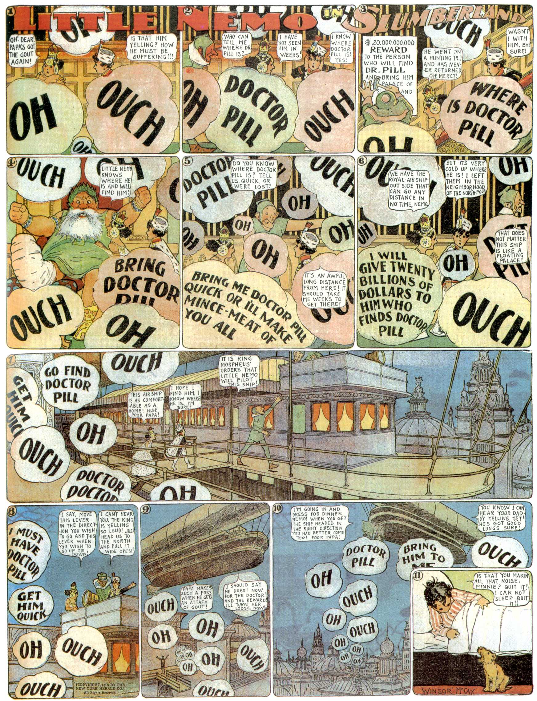 Little Nemo in Slumberland (1905–1914), page 222. Little Nemo in Slumberland by Winsor McCay. Public domain in the United States. https://archive.org/details/LittleNemo1905-14FromWinsorMccayAsCbz