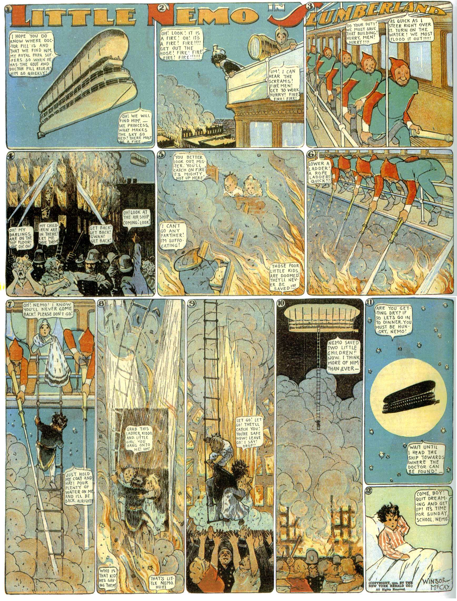 Little Nemo in Slumberland (1905–1914), page 223. Little Nemo in Slumberland by Winsor McCay. Public domain in the United States. https://archive.org/details/LittleNemo1905-14FromWinsorMccayAsCbz