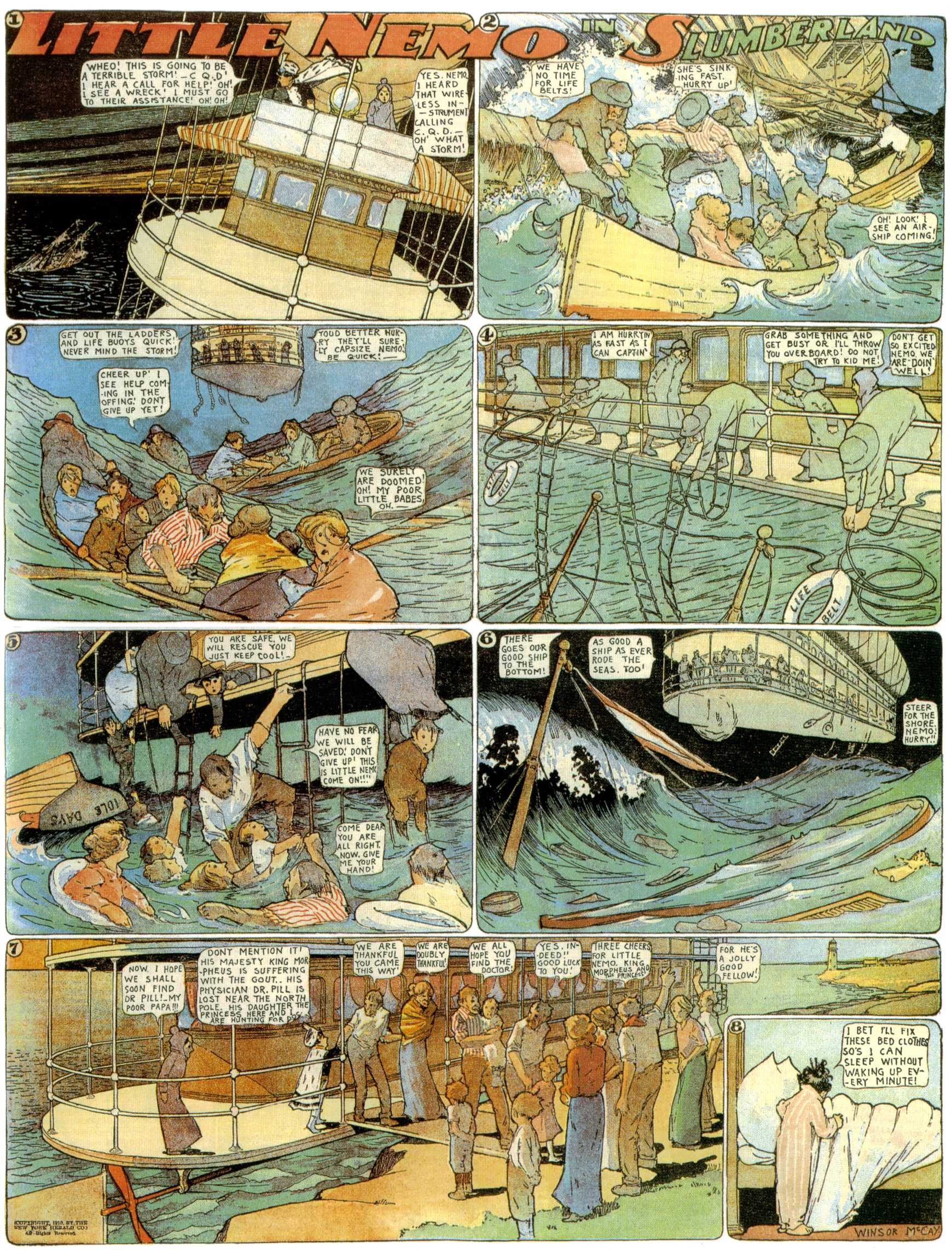 Little Nemo in Slumberland (1905–1914), page 226. Little Nemo in Slumberland by Winsor McCay. Public domain in the United States. https://archive.org/details/LittleNemo1905-14FromWinsorMccayAsCbz