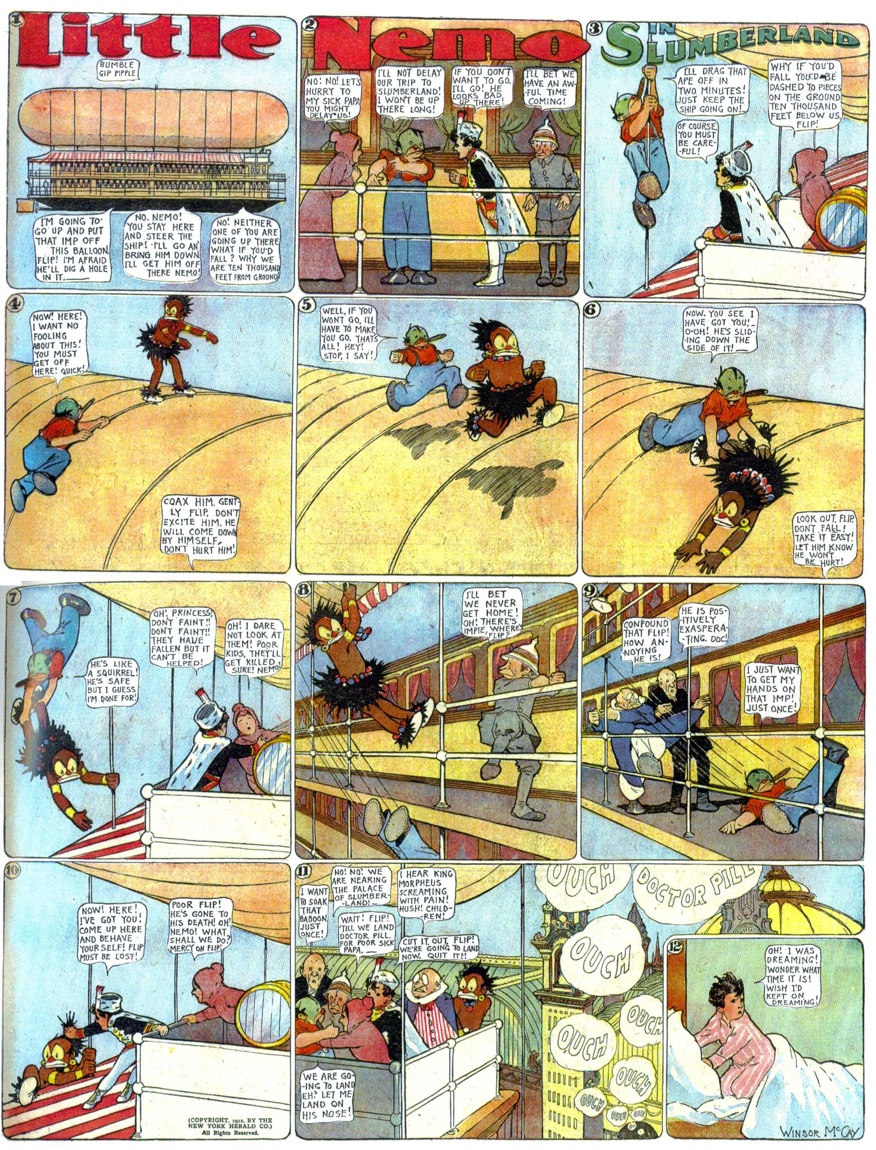 Little Nemo in Slumberland (1905–1914), page 232. Little Nemo in Slumberland by Winsor McCay. Public domain in the United States. https://archive.org/details/LittleNemo1905-14FromWinsorMccayAsCbz