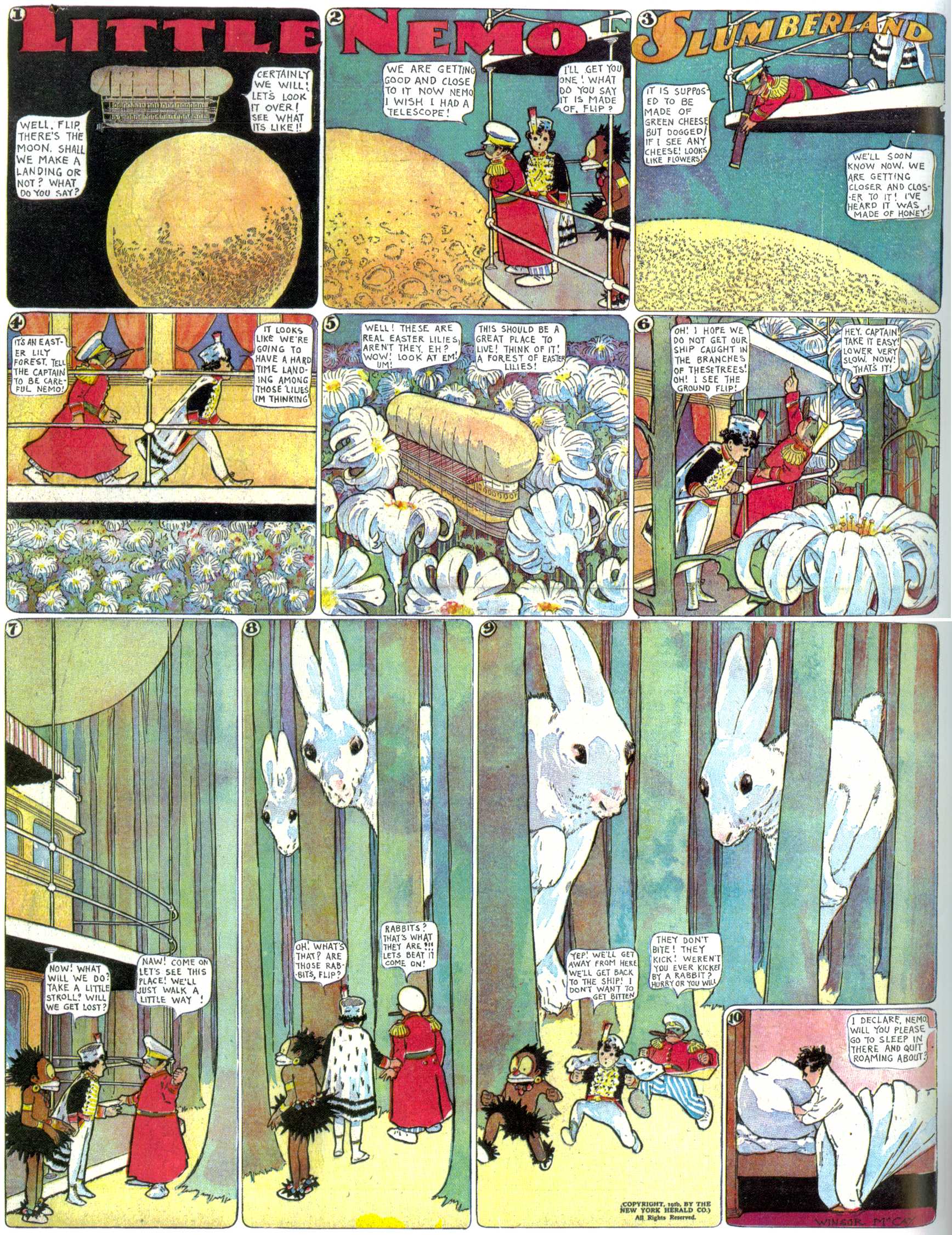 Little Nemo in Slumberland (1905–1914), page 233. Little Nemo in Slumberland by Winsor McCay. Public domain in the United States. https://archive.org/details/LittleNemo1905-14FromWinsorMccayAsCbz