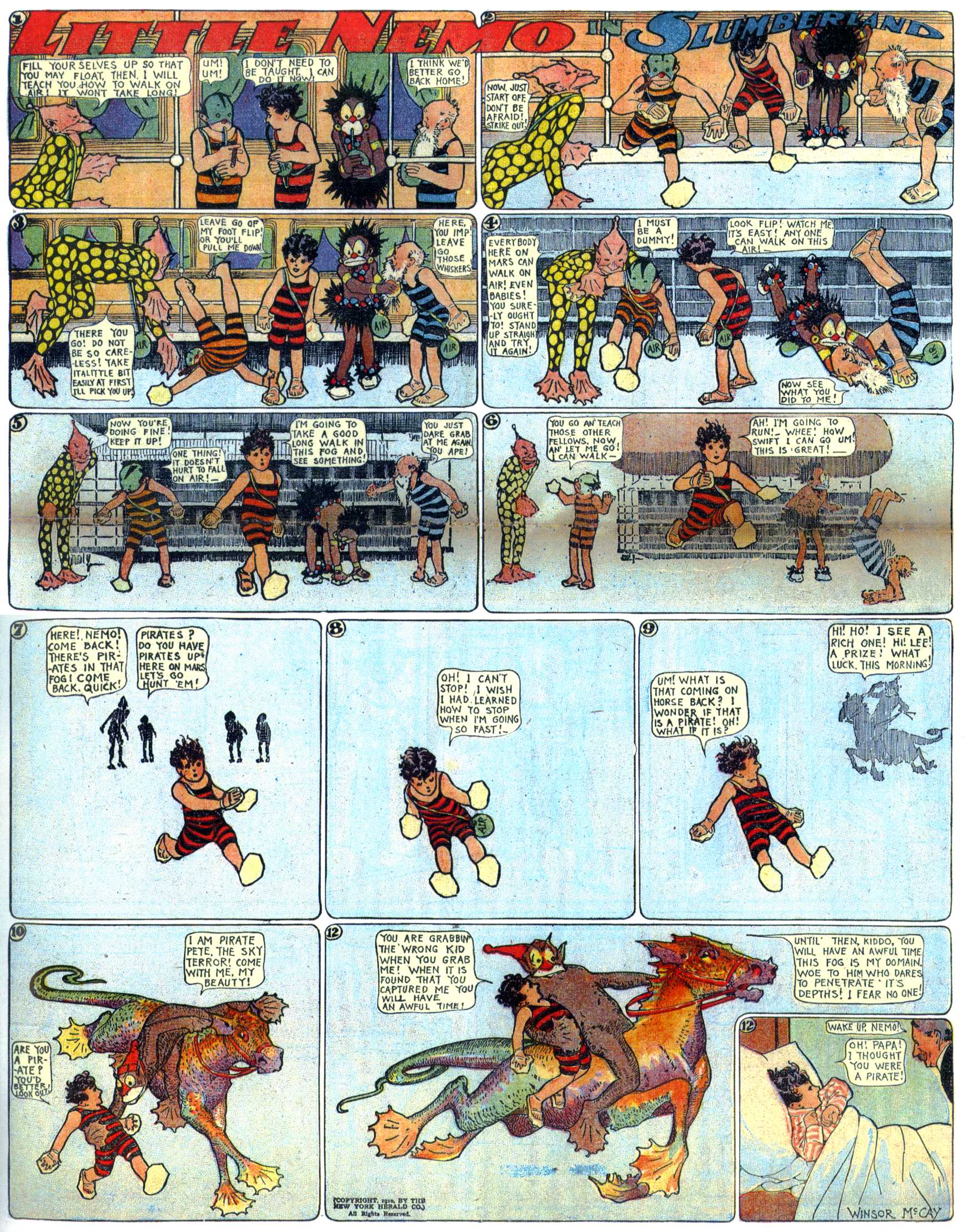 Little Nemo in Slumberland (1905–1914), page 242. Little Nemo in Slumberland by Winsor McCay. Public domain in the United States. https://archive.org/details/LittleNemo1905-14FromWinsorMccayAsCbz