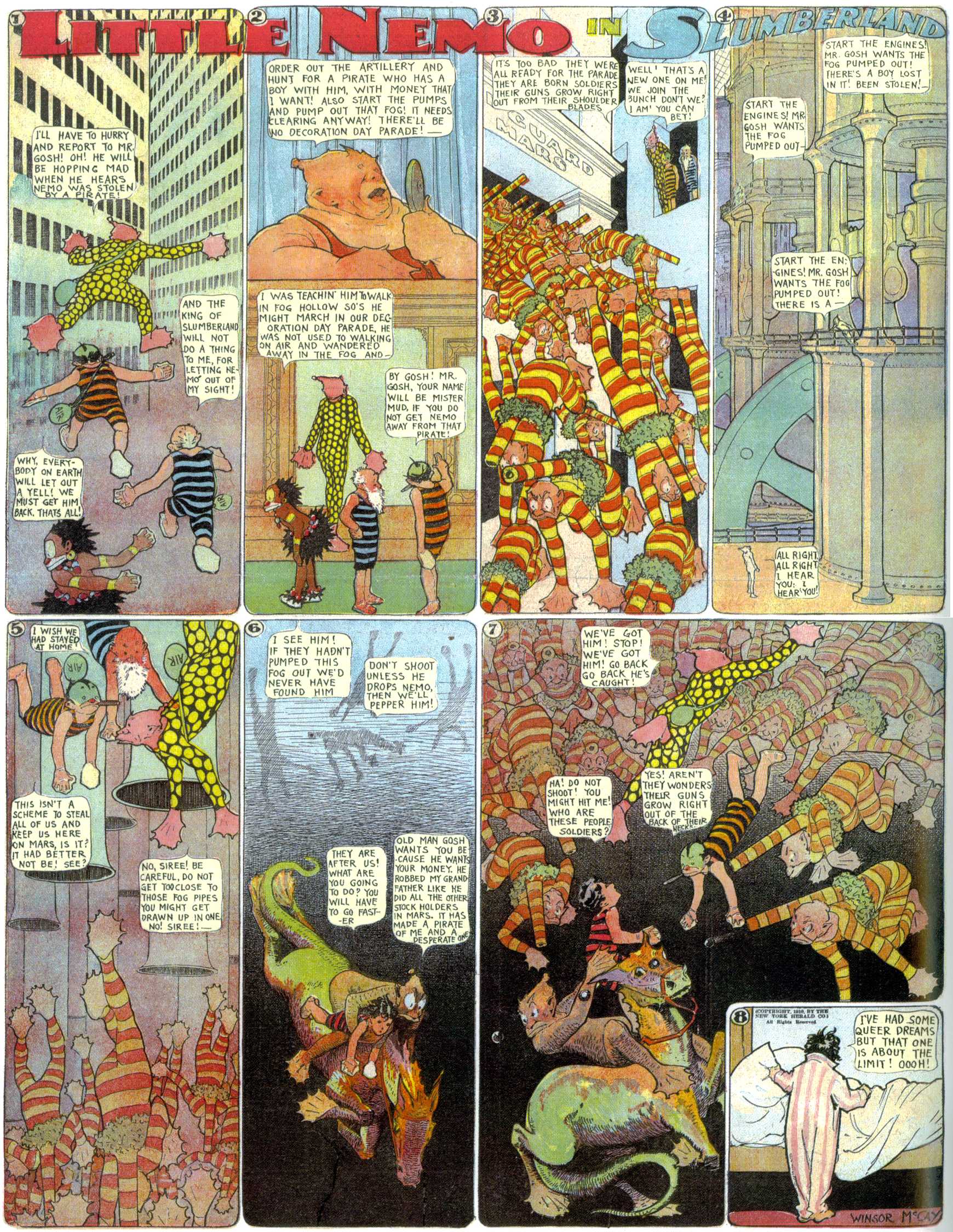 Little Nemo in Slumberland (1905–1914), page 243. Little Nemo in Slumberland by Winsor McCay. Public domain in the United States. https://archive.org/details/LittleNemo1905-14FromWinsorMccayAsCbz