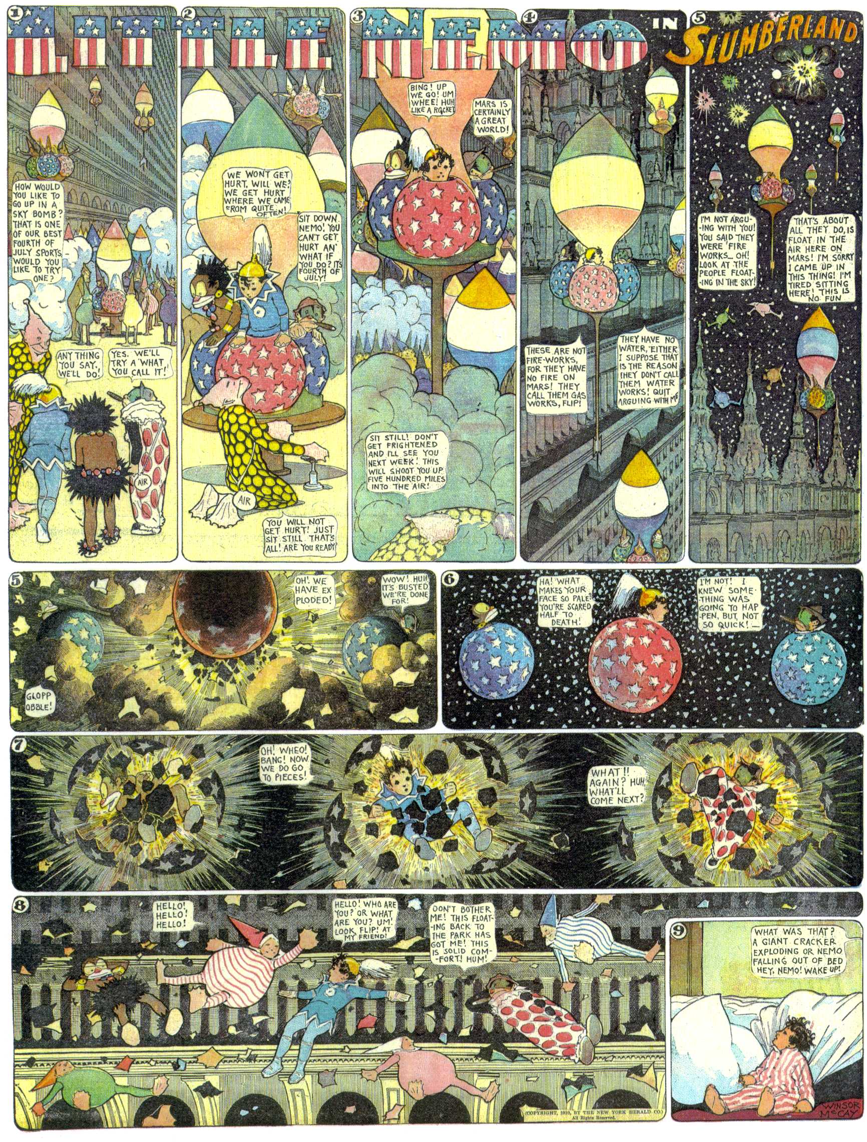 Little Nemo in Slumberland (1905–1914), page 248. Little Nemo in Slumberland by Winsor McCay. Public domain in the United States. https://archive.org/details/LittleNemo1905-14FromWinsorMccayAsCbz