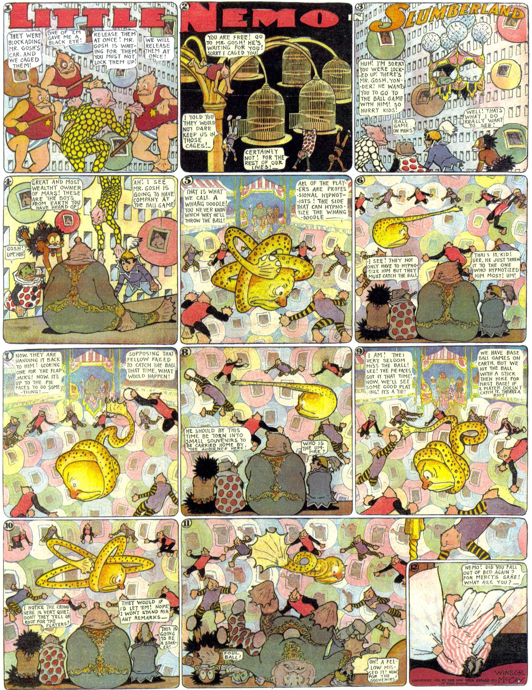 Little Nemo in Slumberland (1905–1914), page 250. Little Nemo in Slumberland by Winsor McCay. Public domain in the United States. https://archive.org/details/LittleNemo1905-14FromWinsorMccayAsCbz