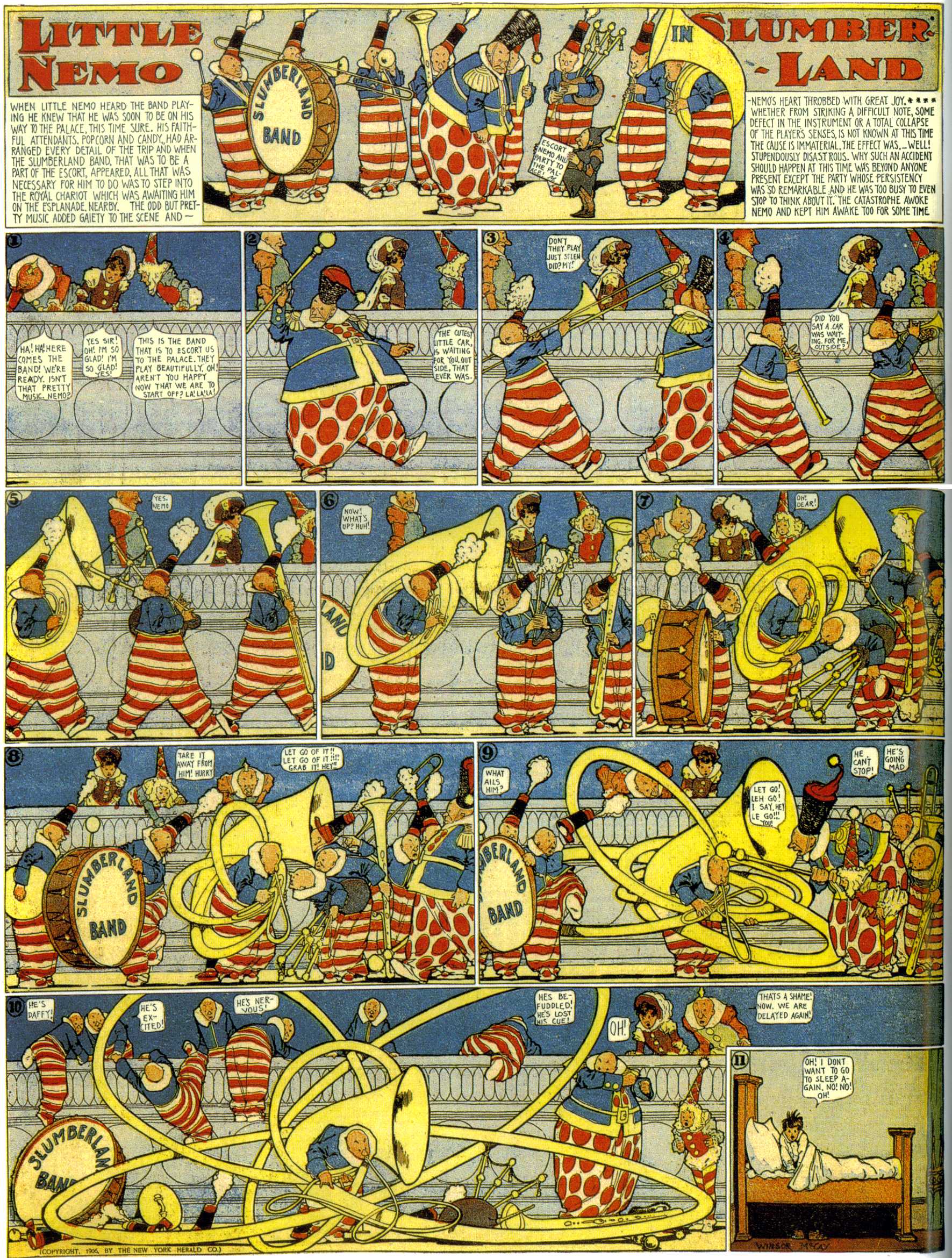 Little Nemo in Slumberland (1905–1914), page 26. Little Nemo in Slumberland by Winsor McCay. Public domain in the United States. https://archive.org/details/LittleNemo1905-14FromWinsorMccayAsCbz