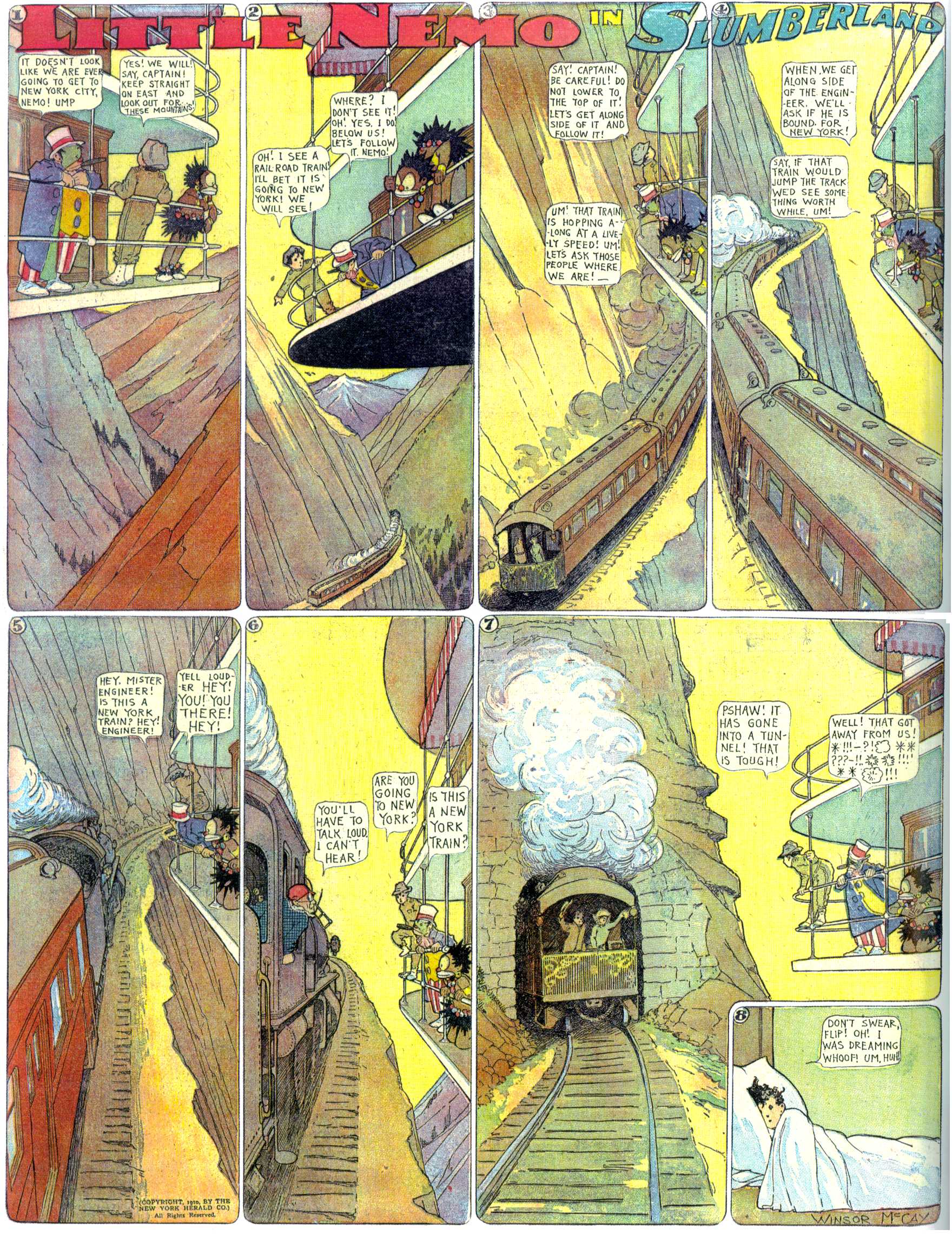 Little Nemo in Slumberland (1905–1914), page 259. Little Nemo in Slumberland by Winsor McCay. Public domain in the United States. https://archive.org/details/LittleNemo1905-14FromWinsorMccayAsCbz