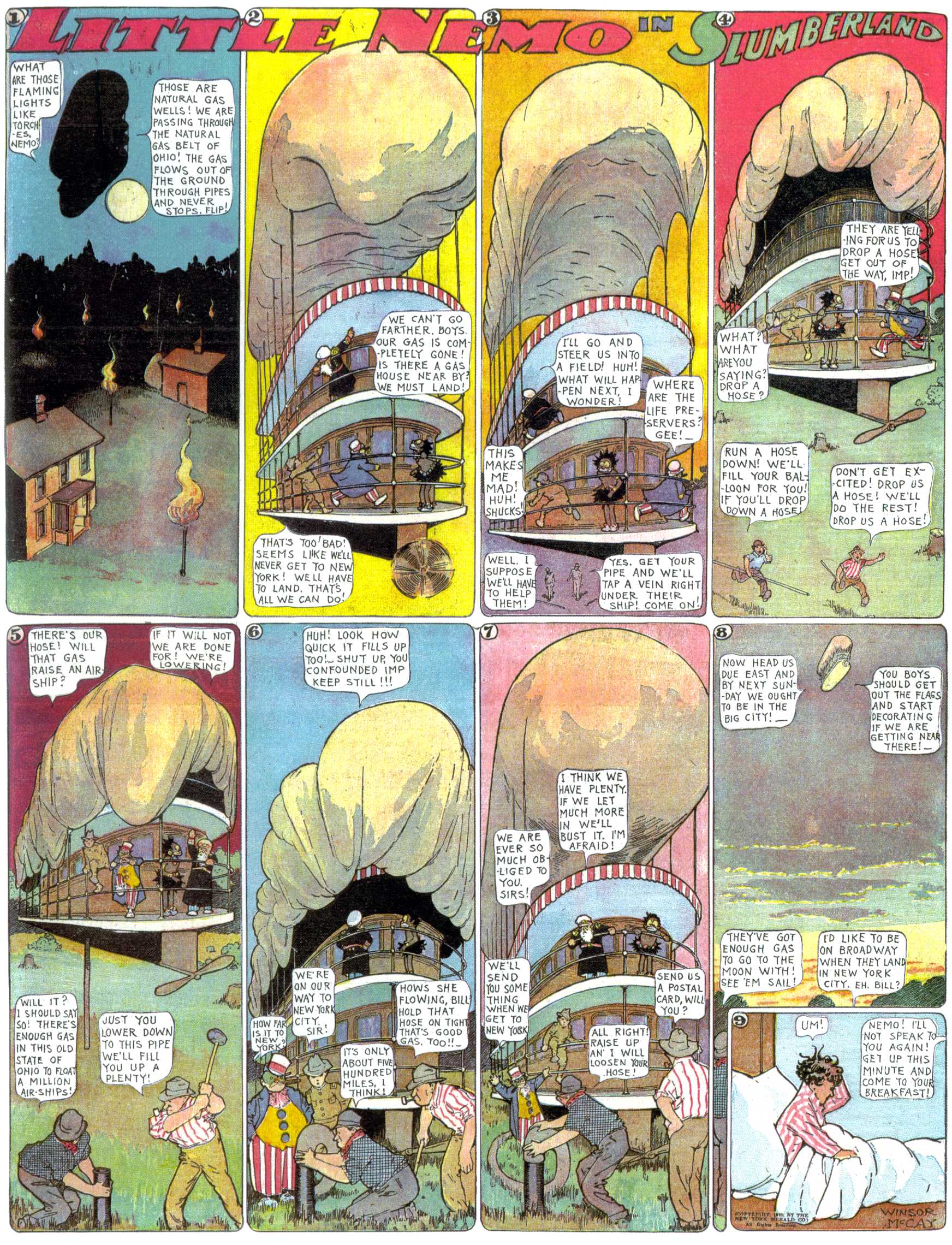 Little Nemo in Slumberland (1905–1914), page 260. Little Nemo in Slumberland by Winsor McCay. Public domain in the United States. https://archive.org/details/LittleNemo1905-14FromWinsorMccayAsCbz