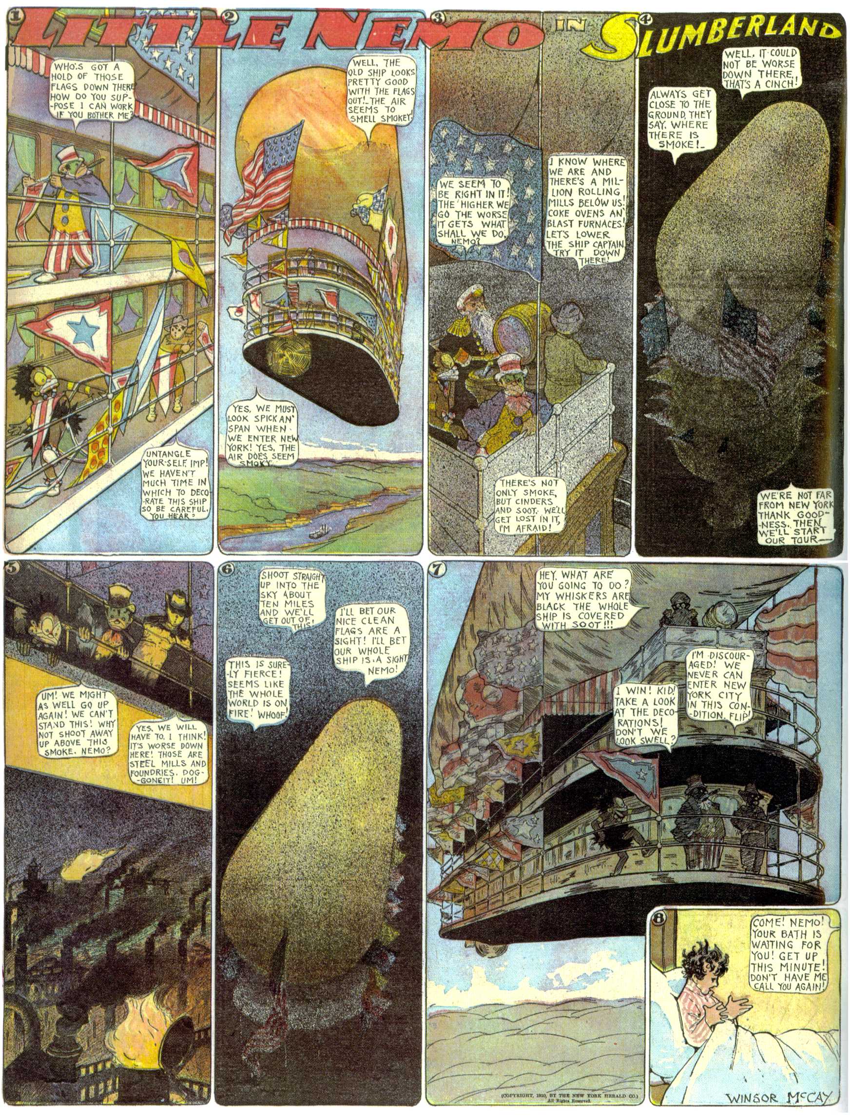 Little Nemo in Slumberland (1905–1914), page 261. Little Nemo in Slumberland by Winsor McCay. Public domain in the United States. https://archive.org/details/LittleNemo1905-14FromWinsorMccayAsCbz