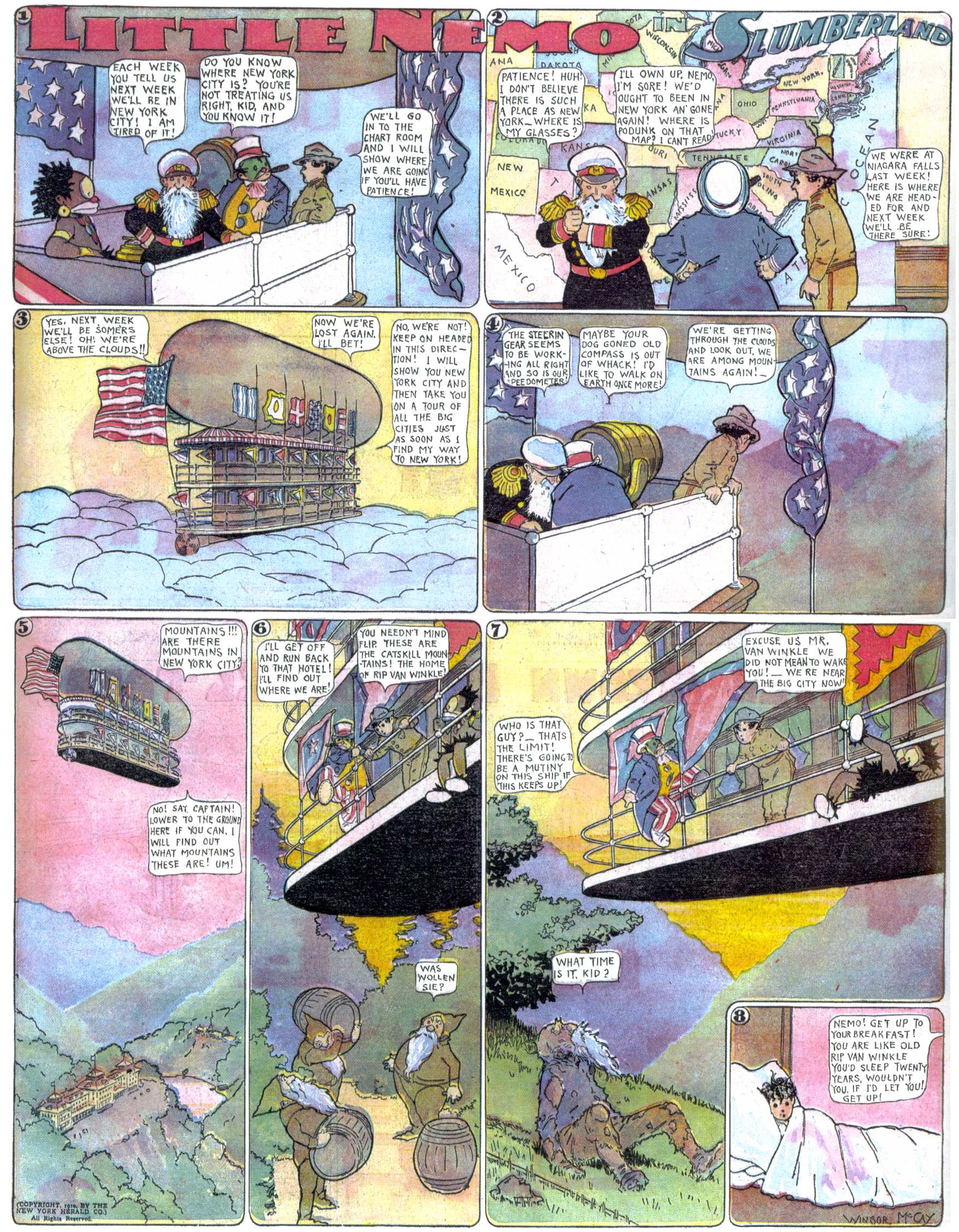 Little Nemo in Slumberland (1905–1914), page 263. Little Nemo in Slumberland by Winsor McCay. Public domain in the United States. https://archive.org/details/LittleNemo1905-14FromWinsorMccayAsCbz
