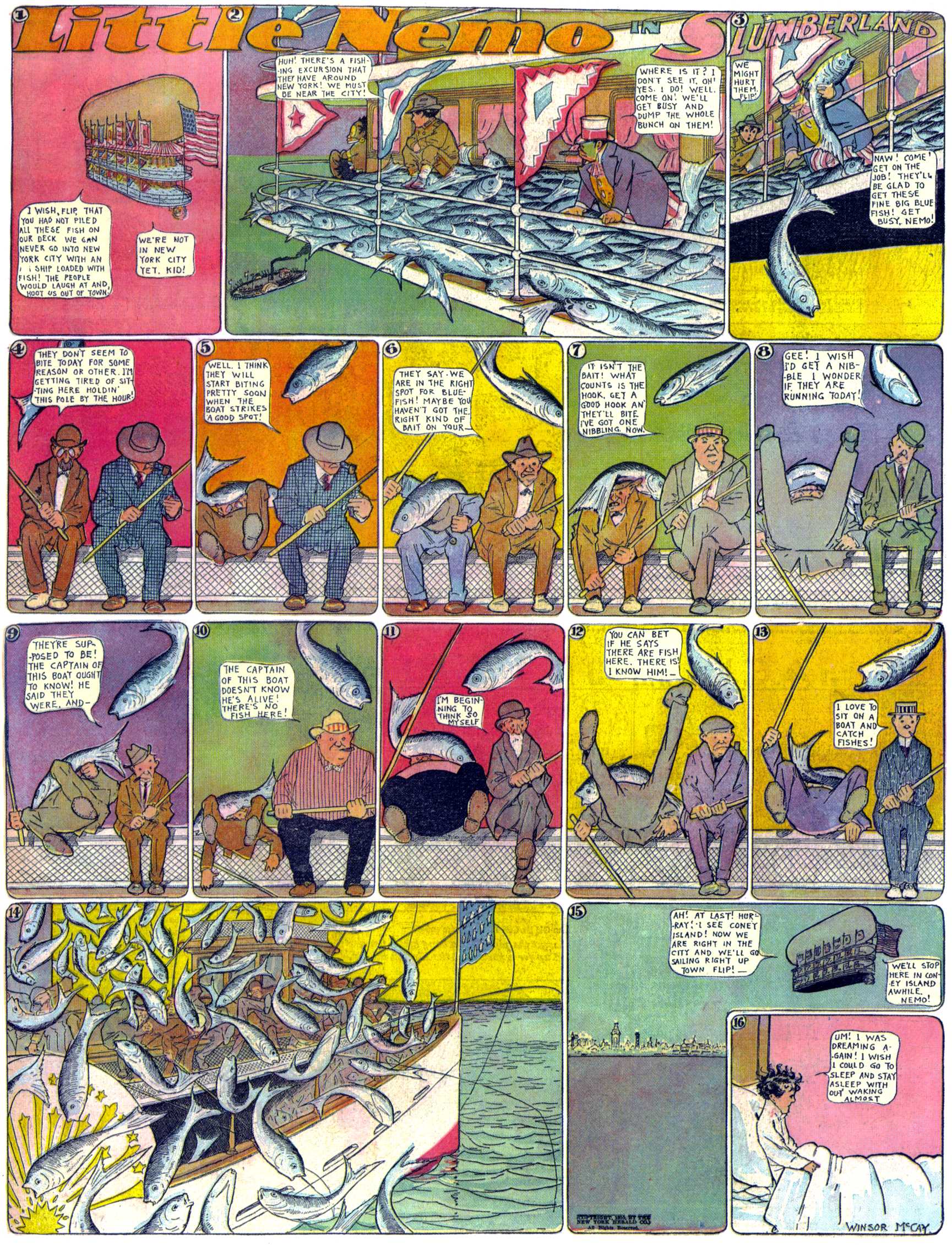 Little Nemo in Slumberland (1905–1914), page 266. Little Nemo in Slumberland by Winsor McCay. Public domain in the United States. https://archive.org/details/LittleNemo1905-14FromWinsorMccayAsCbz