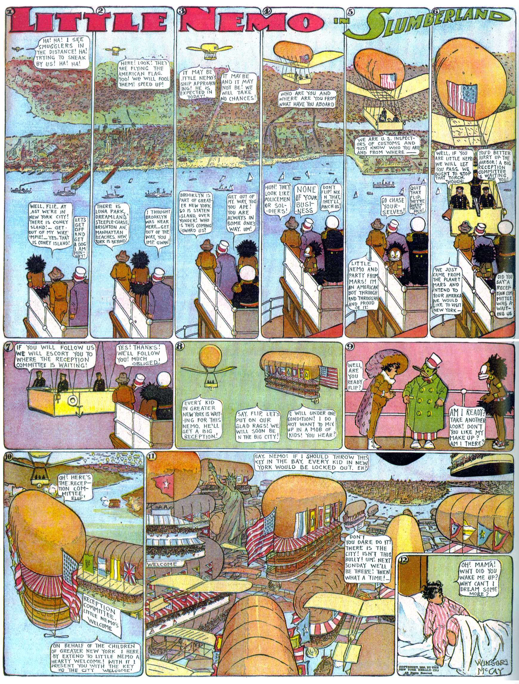 Little Nemo in Slumberland (1905–1914), page 267. Little Nemo in Slumberland by Winsor McCay. Public domain in the United States. https://archive.org/details/LittleNemo1905-14FromWinsorMccayAsCbz