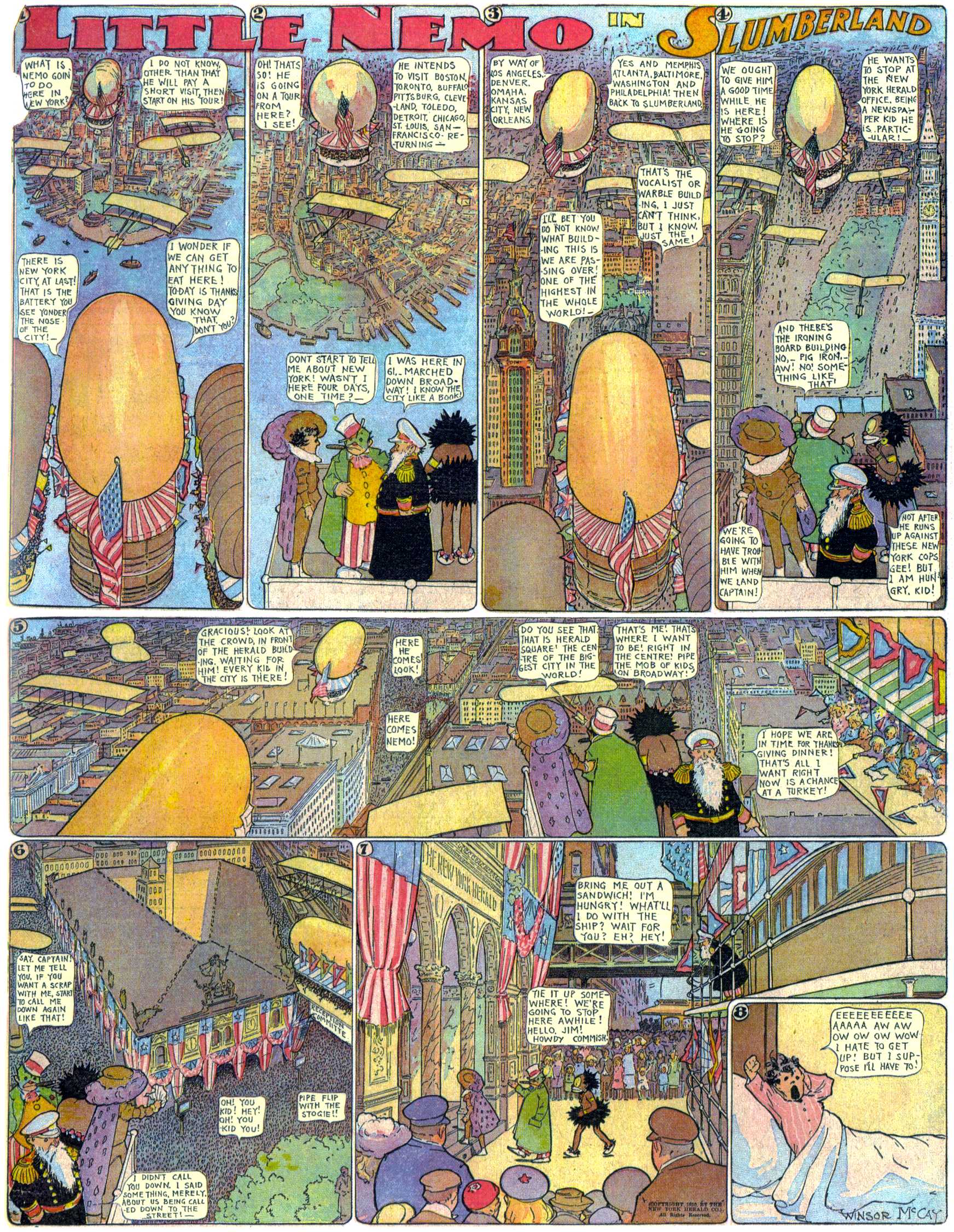 Little Nemo in Slumberland (1905–1914), page 268. Little Nemo in Slumberland by Winsor McCay. Public domain in the United States. https://archive.org/details/LittleNemo1905-14FromWinsorMccayAsCbz