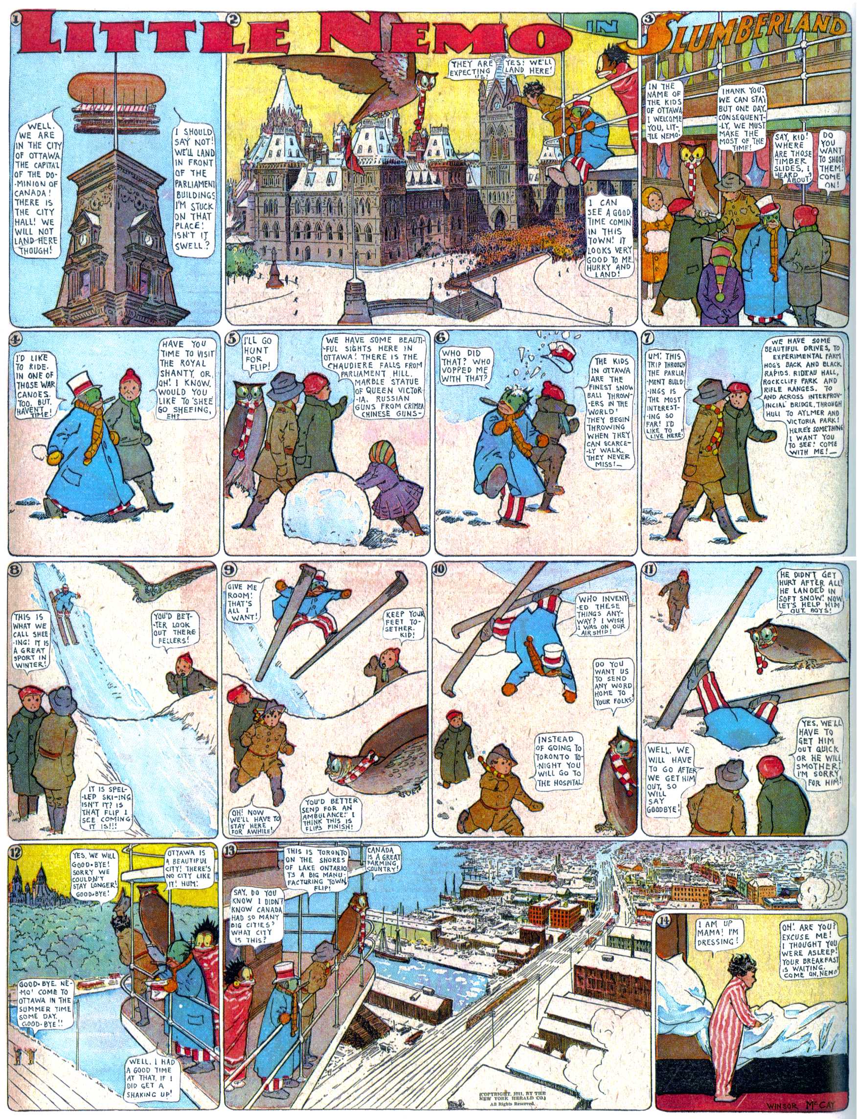 Little Nemo in Slumberland (1905–1914), page 279. Little Nemo in Slumberland by Winsor McCay. Public domain in the United States. https://archive.org/details/LittleNemo1905-14FromWinsorMccayAsCbz