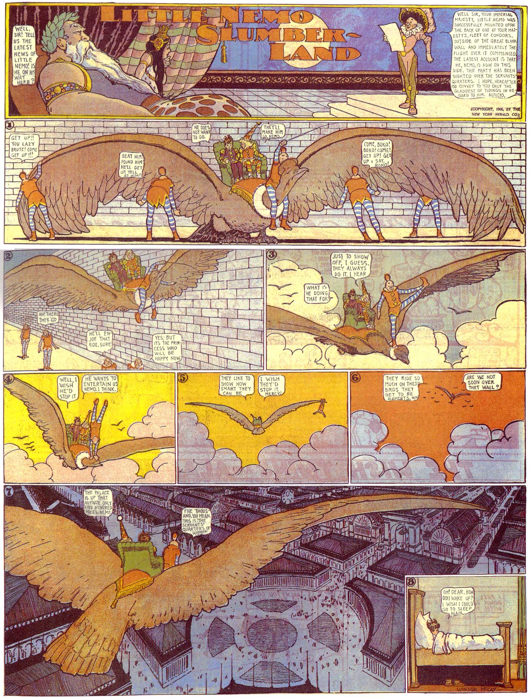 Little Nemo in Slumberland (1905–1914), page 29. Little Nemo in Slumberland by Winsor McCay. Public domain in the United States. https://archive.org/details/LittleNemo1905-14FromWinsorMccayAsCbz
