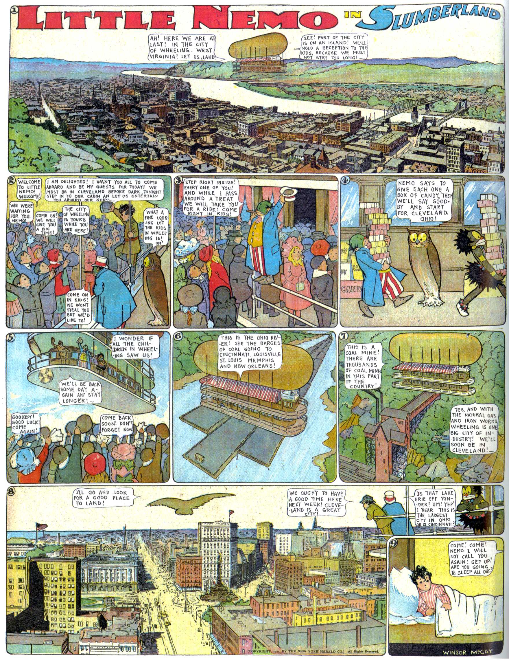 Little Nemo in Slumberland (1905–1914), page 283. Little Nemo in Slumberland by Winsor McCay. Public domain in the United States. https://archive.org/details/LittleNemo1905-14FromWinsorMccayAsCbz