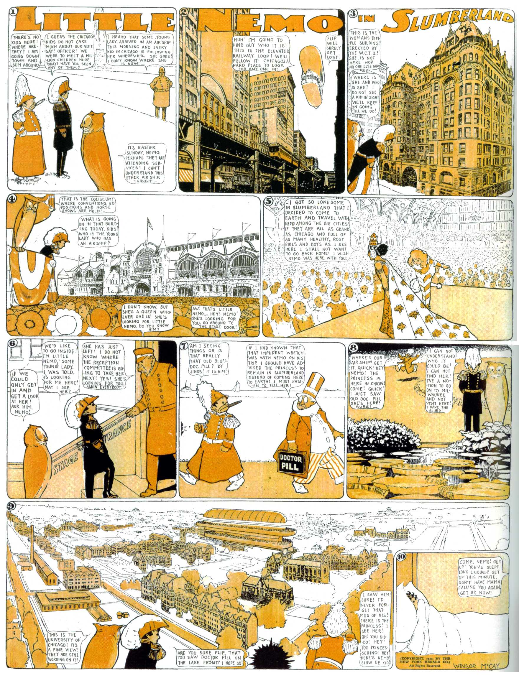 Little Nemo in Slumberland (1905–1914), page 289. Little Nemo in Slumberland by Winsor McCay. Public domain in the United States. https://archive.org/details/LittleNemo1905-14FromWinsorMccayAsCbz