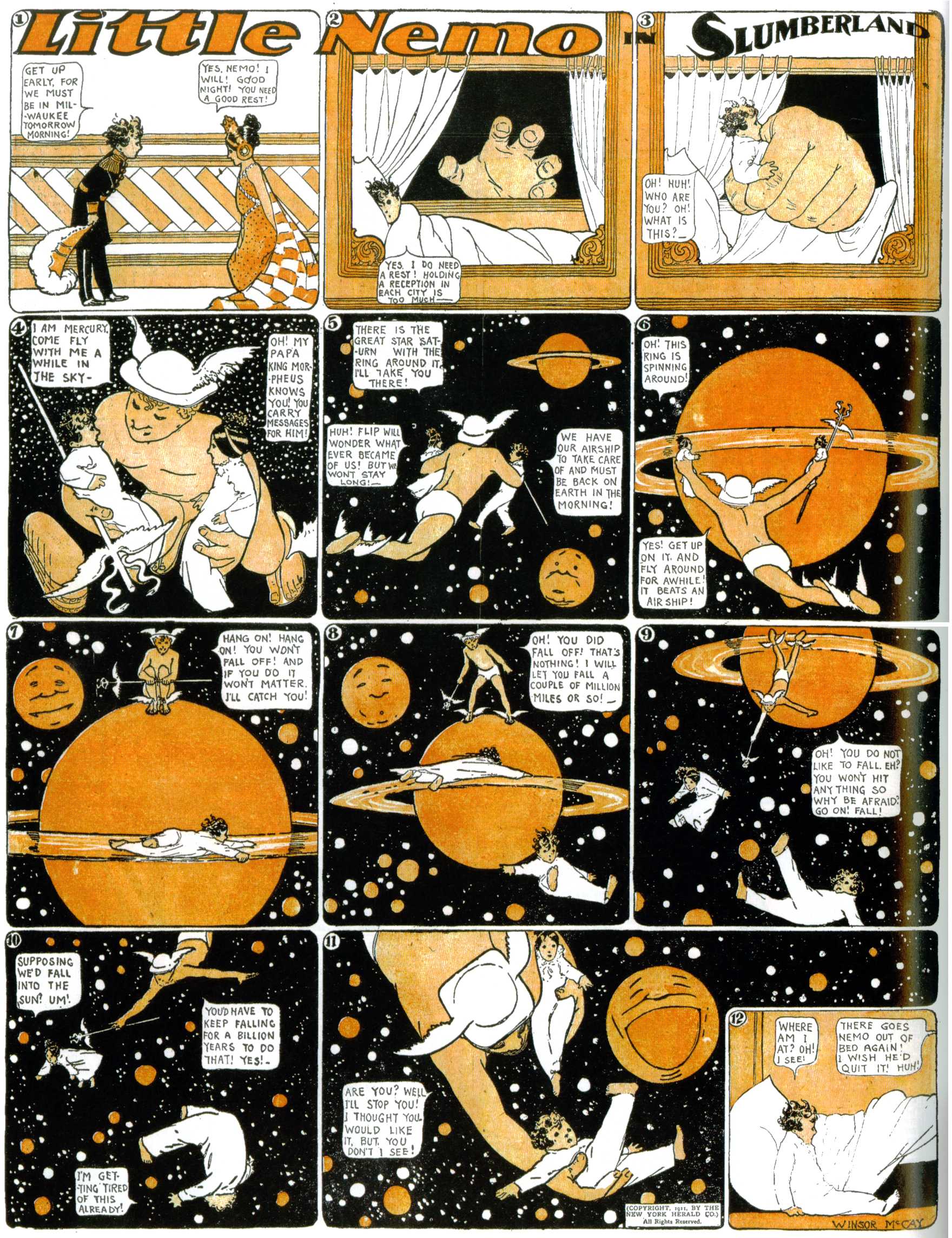 Little Nemo in Slumberland (1905–1914), page 291. Little Nemo in Slumberland by Winsor McCay. Public domain in the United States. https://archive.org/details/LittleNemo1905-14FromWinsorMccayAsCbz