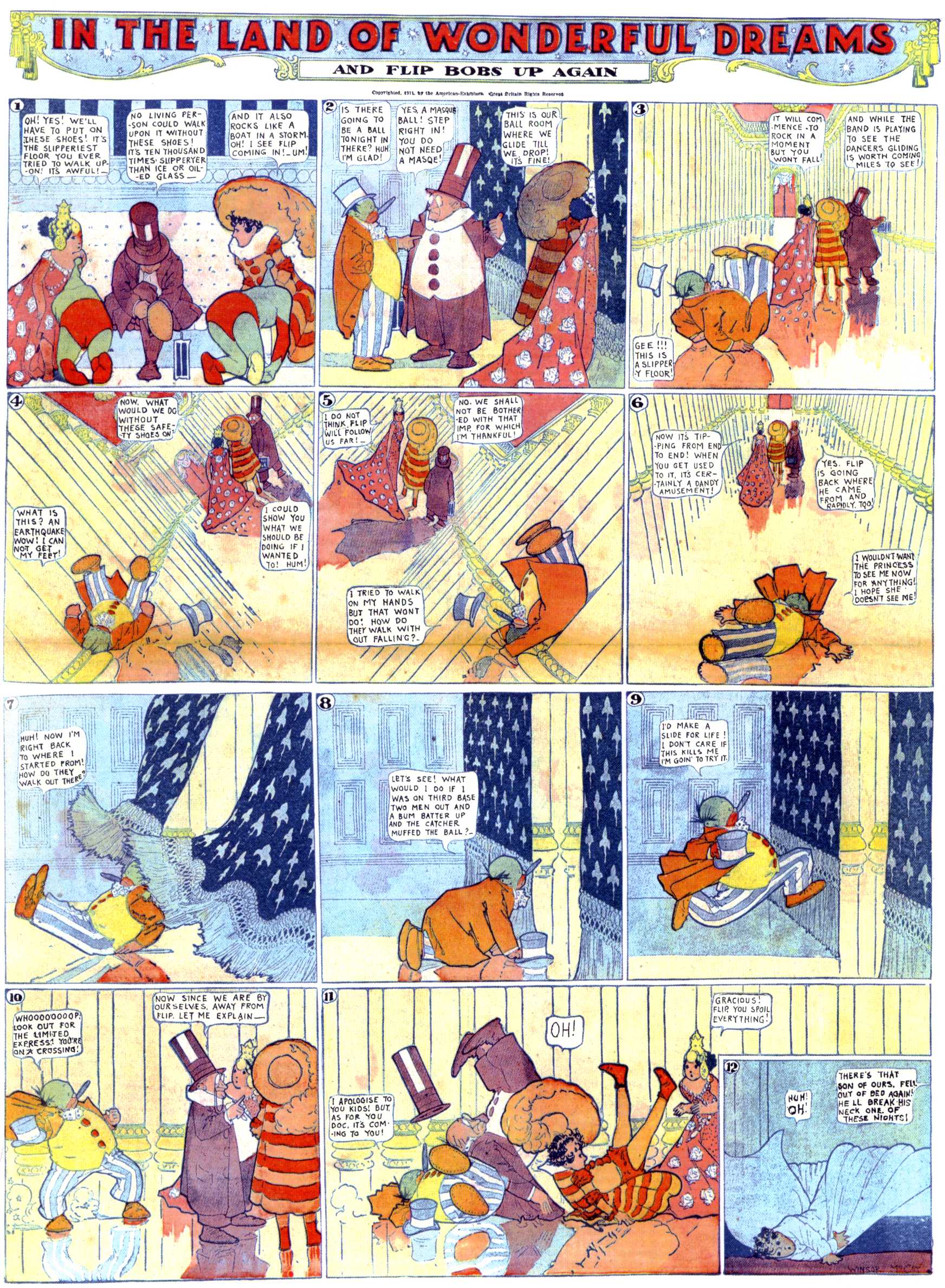 Little Nemo in Slumberland (1905–1914), page 308. Little Nemo in Slumberland by Winsor McCay. Public domain in the United States. https://archive.org/details/LittleNemo1905-14FromWinsorMccayAsCbz
