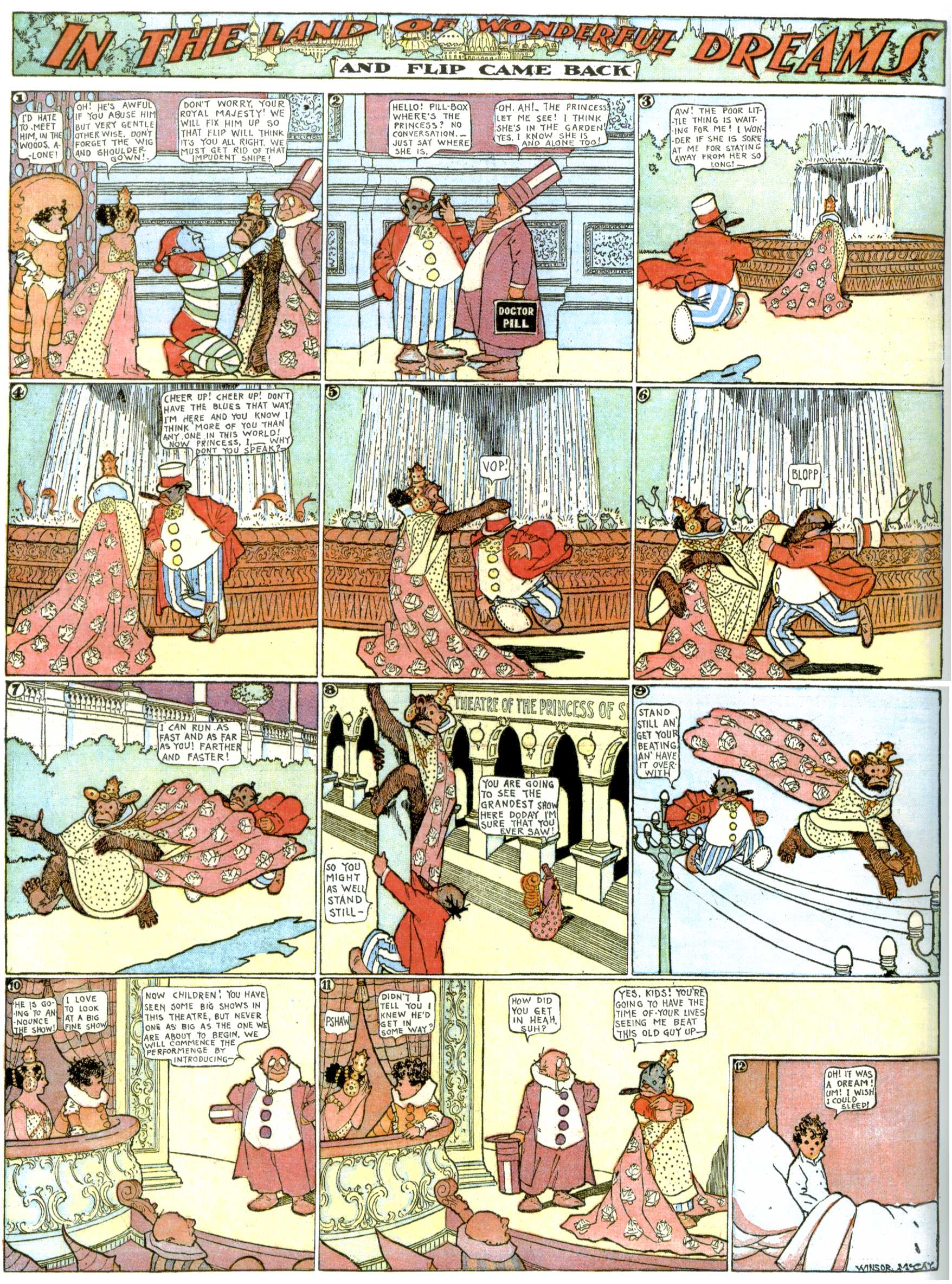 Little Nemo in Slumberland (1905–1914), page 309. Little Nemo in Slumberland by Winsor McCay. Public domain in the United States. https://archive.org/details/LittleNemo1905-14FromWinsorMccayAsCbz