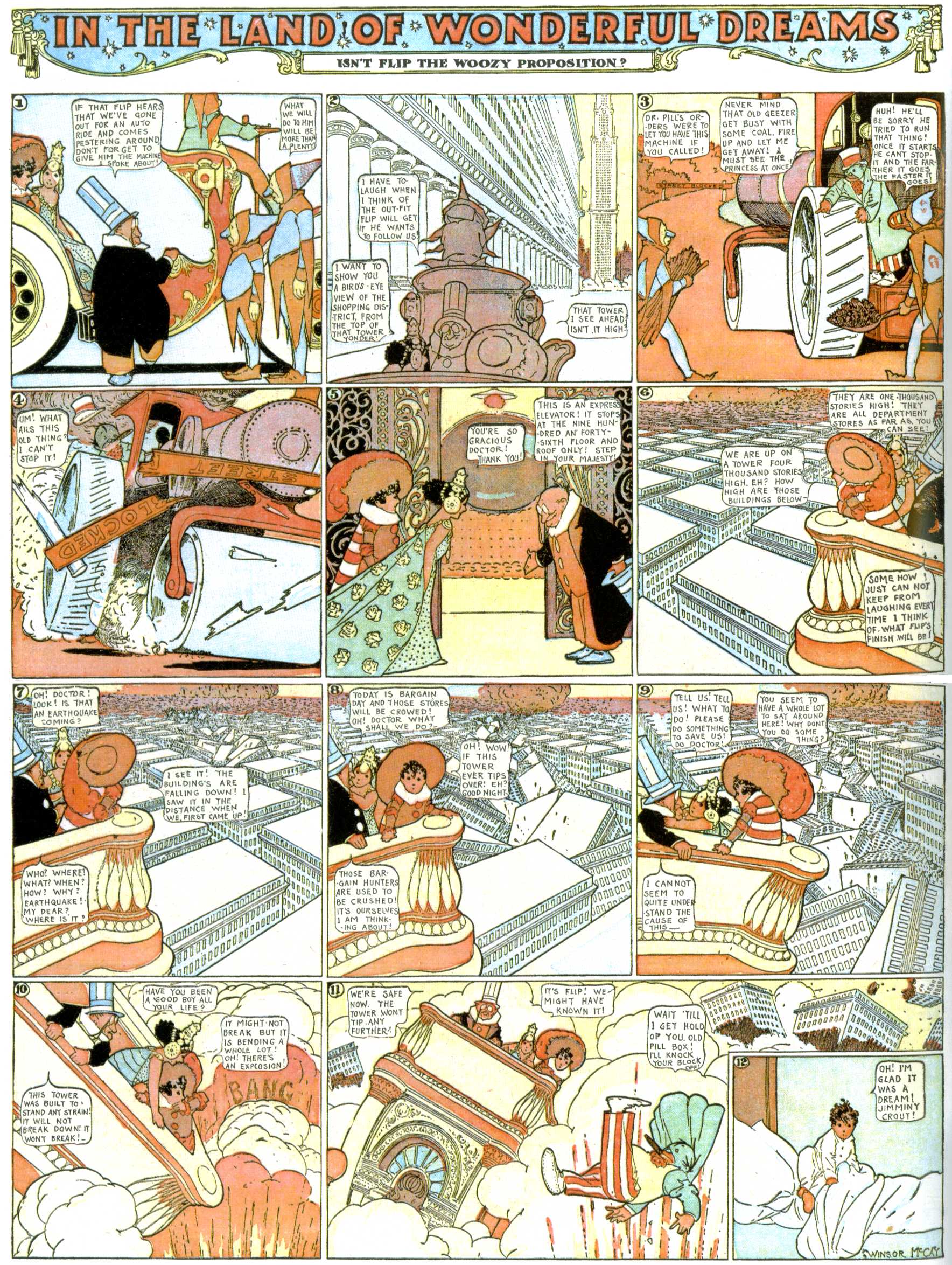 Little Nemo in Slumberland (1905–1914), page 313. Little Nemo in Slumberland by Winsor McCay. Public domain in the United States. https://archive.org/details/LittleNemo1905-14FromWinsorMccayAsCbz