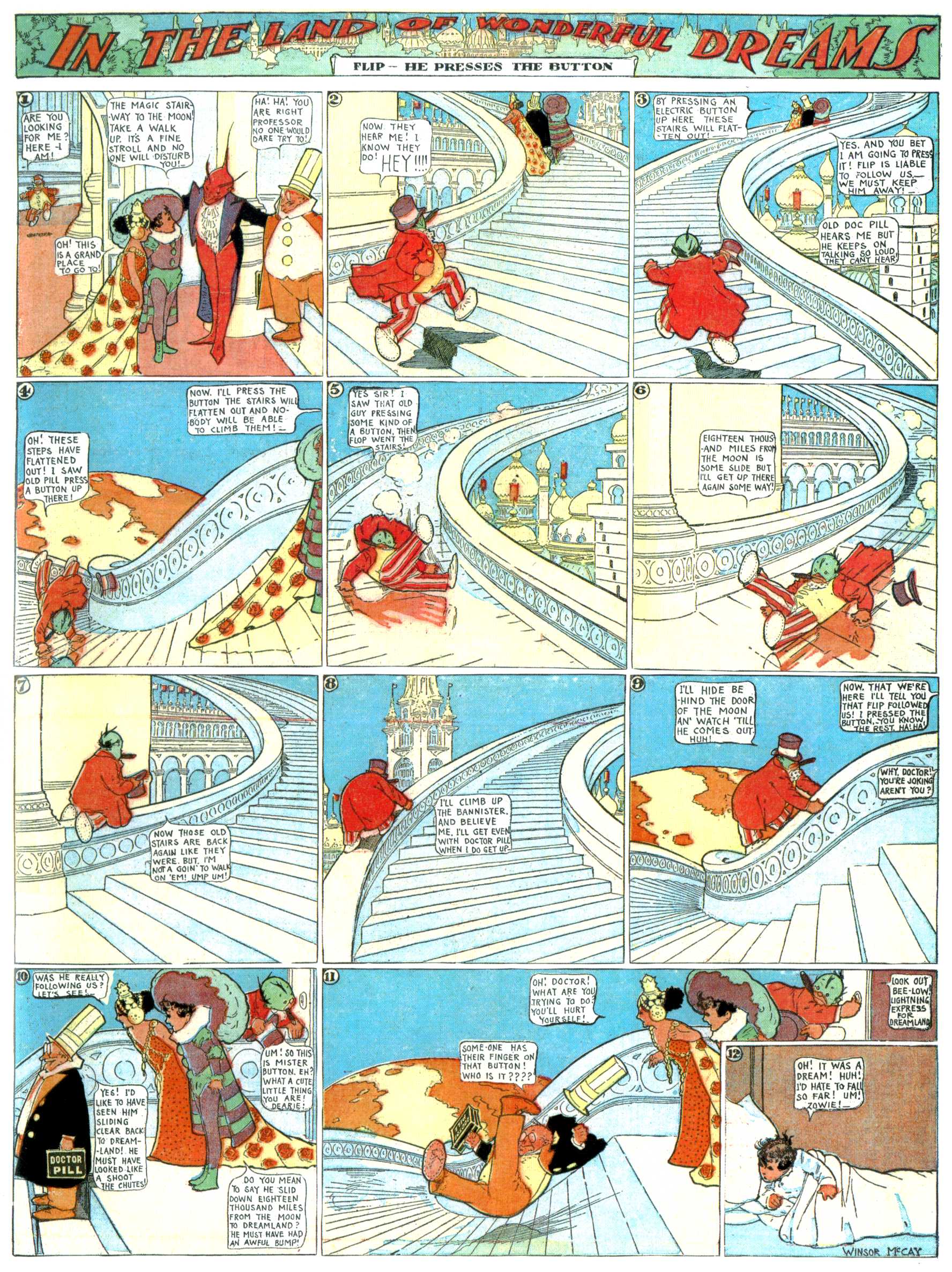 Little Nemo in Slumberland (1905–1914), page 316. Little Nemo in Slumberland by Winsor McCay. Public domain in the United States. https://archive.org/details/LittleNemo1905-14FromWinsorMccayAsCbz