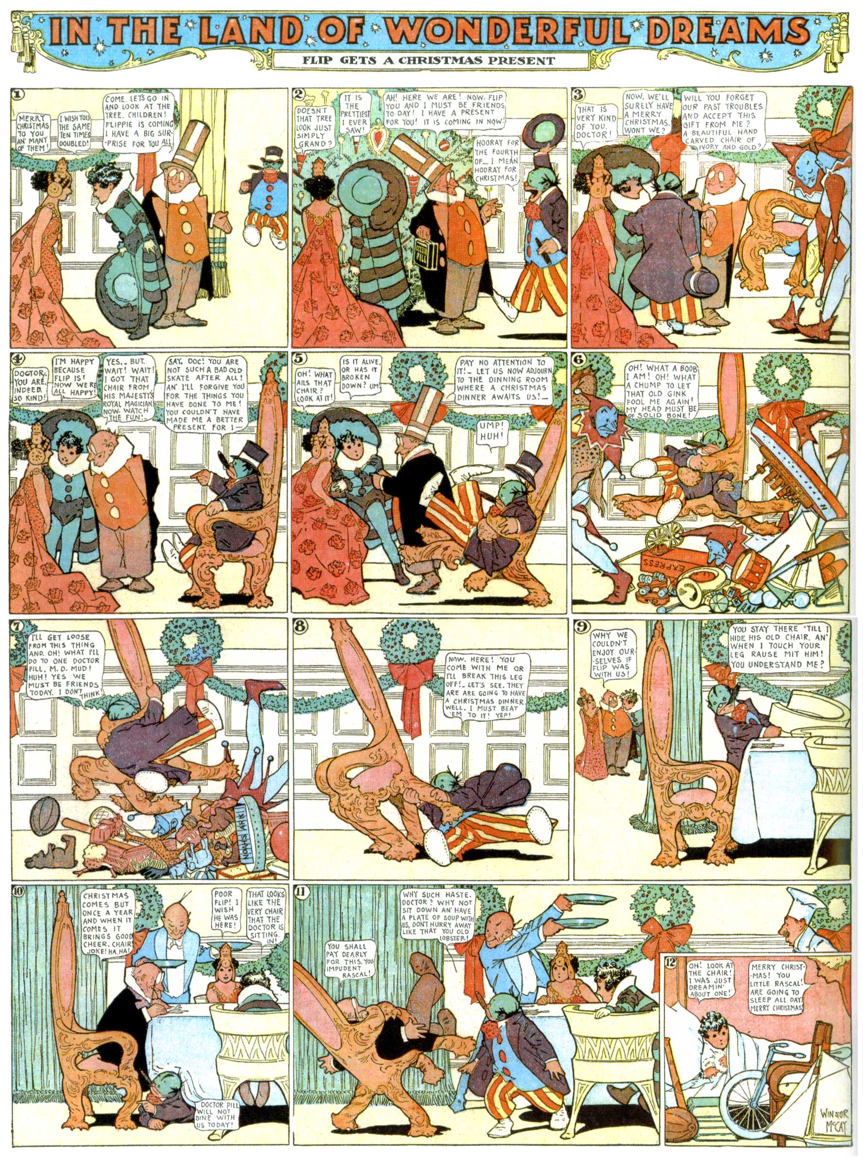 Little Nemo in Slumberland (1905–1914), page 319. Little Nemo in Slumberland by Winsor McCay. Public domain in the United States. https://archive.org/details/LittleNemo1905-14FromWinsorMccayAsCbz