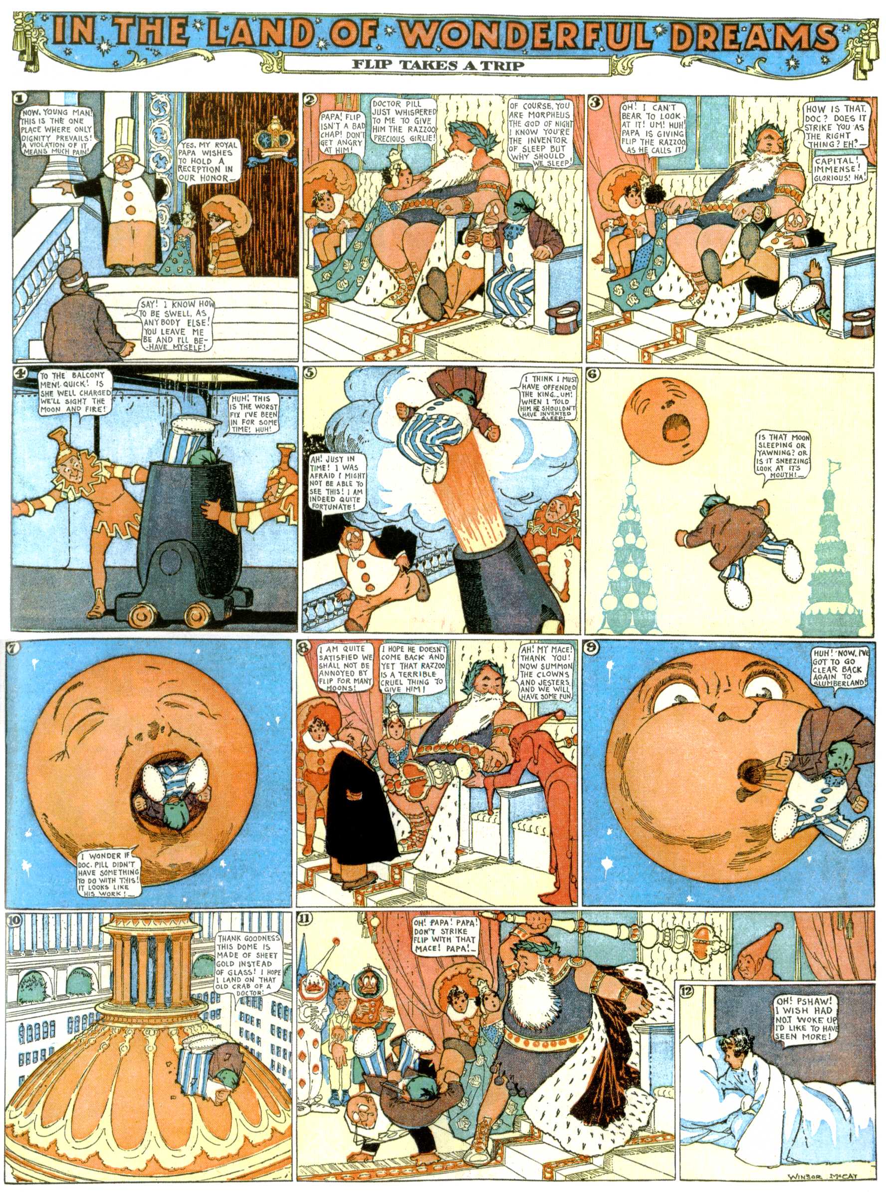 Little Nemo in Slumberland (1905–1914), page 322. Little Nemo in Slumberland by Winsor McCay. Public domain in the United States. https://archive.org/details/LittleNemo1905-14FromWinsorMccayAsCbz
