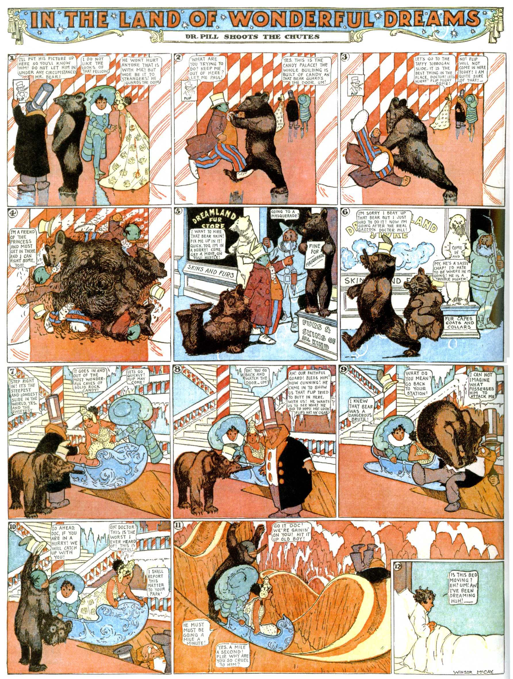 Little Nemo in Slumberland (1905–1914), page 323. Little Nemo in Slumberland by Winsor McCay. Public domain in the United States. https://archive.org/details/LittleNemo1905-14FromWinsorMccayAsCbz